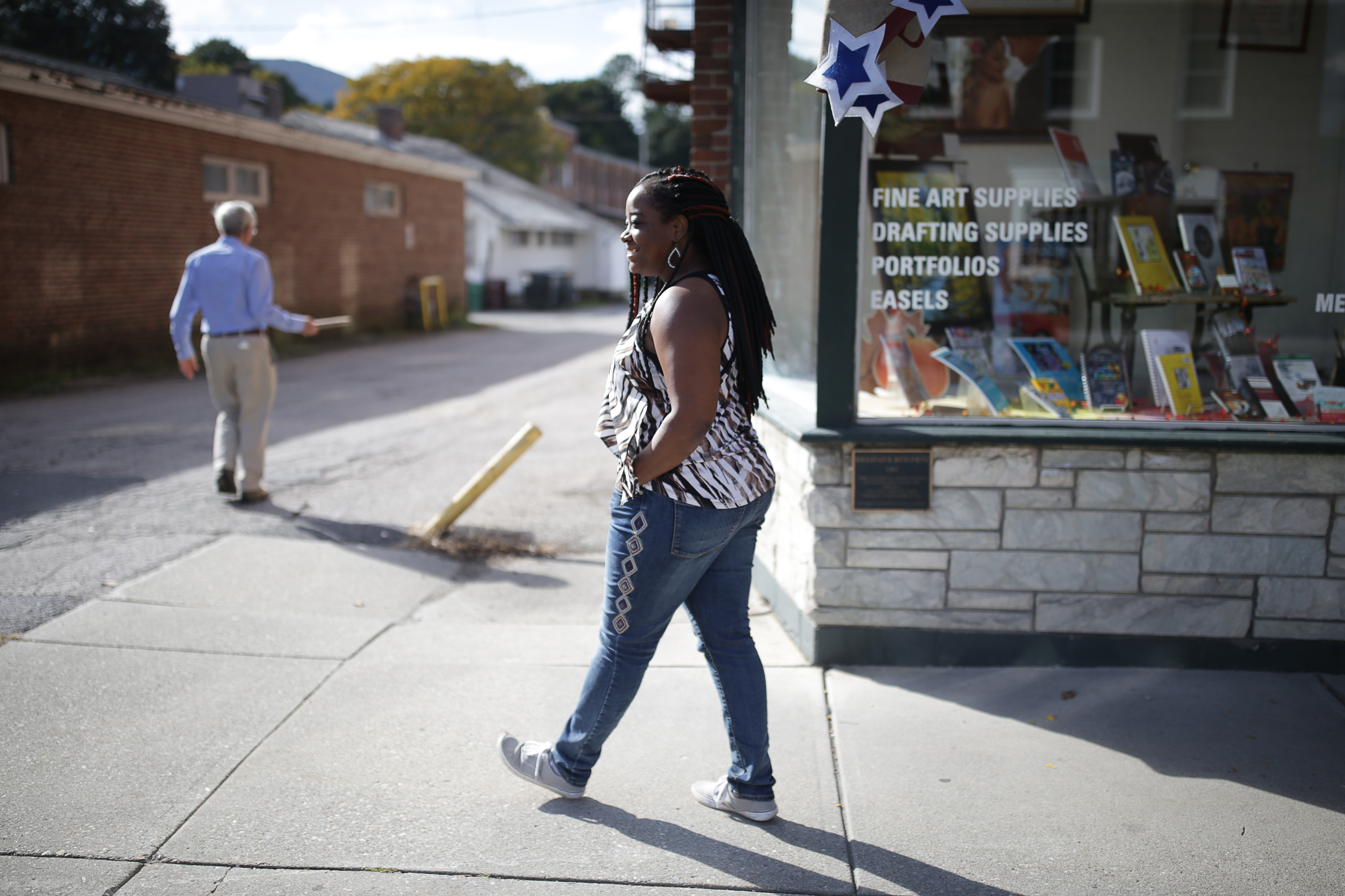 Kiah Morris in downtown Bennington, Vermont.