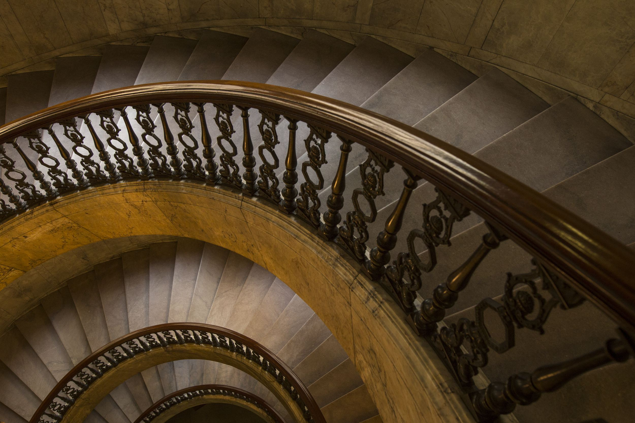A staircase in Old City Hall.