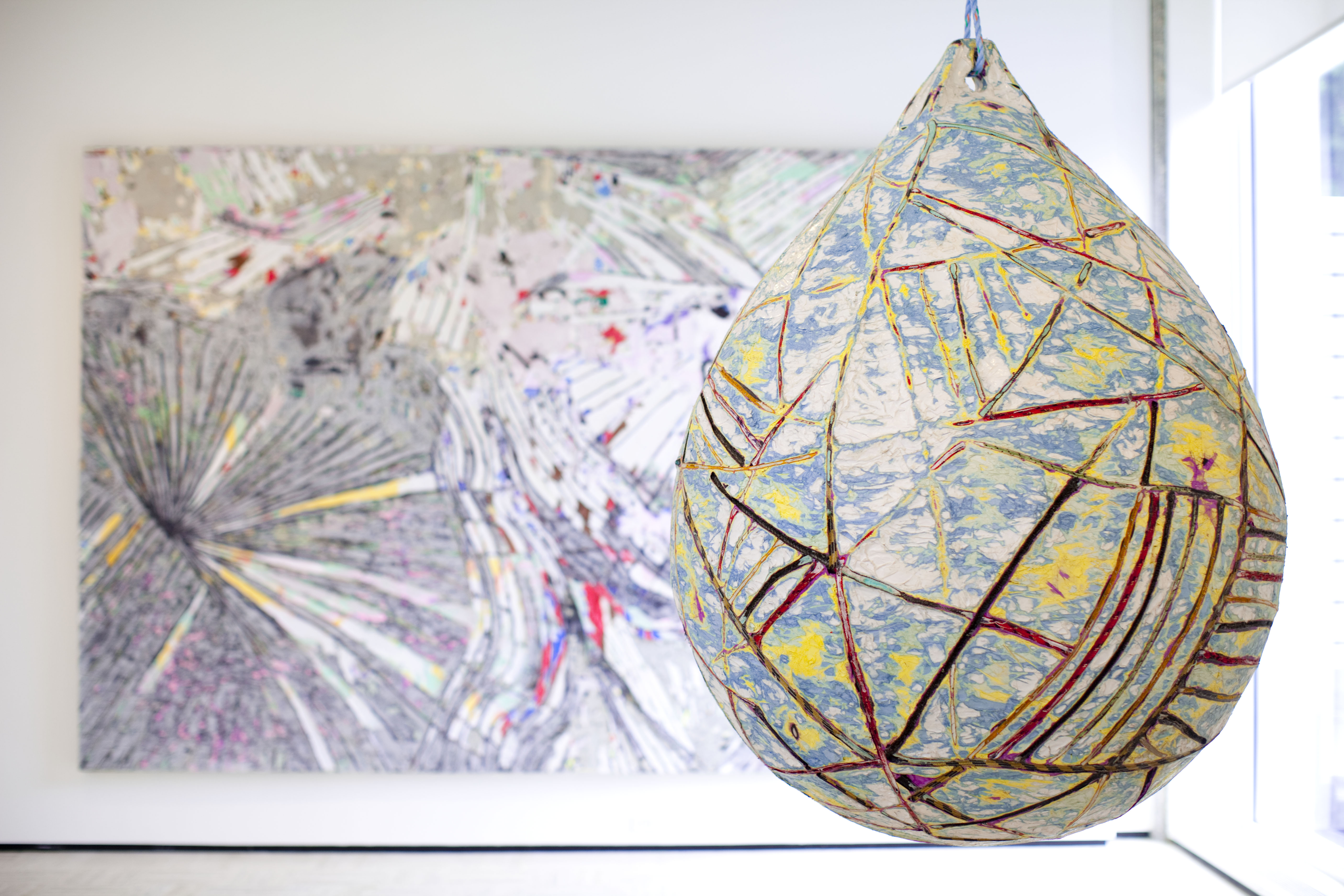 The exhibit “Mark Bradford: Sea Monsters” was hosted by the Rose Art Museum at Brandeis University in 2014.