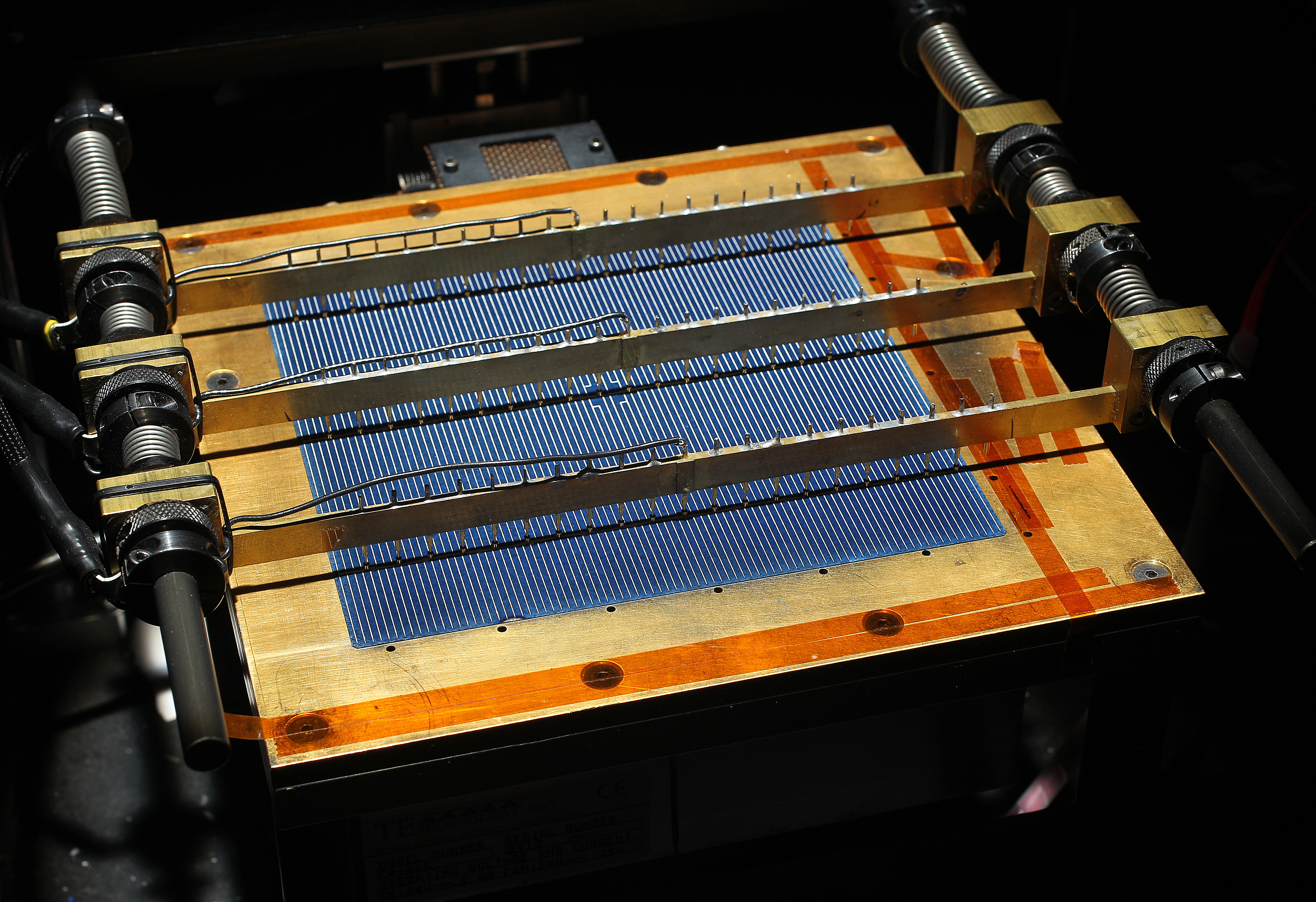 A cell underwent a test in a solar simulator at 1366.