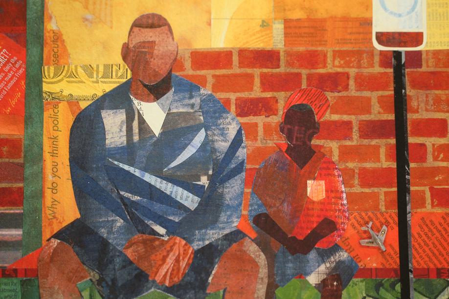 A detail of Holmes’ work, “Busstop.”