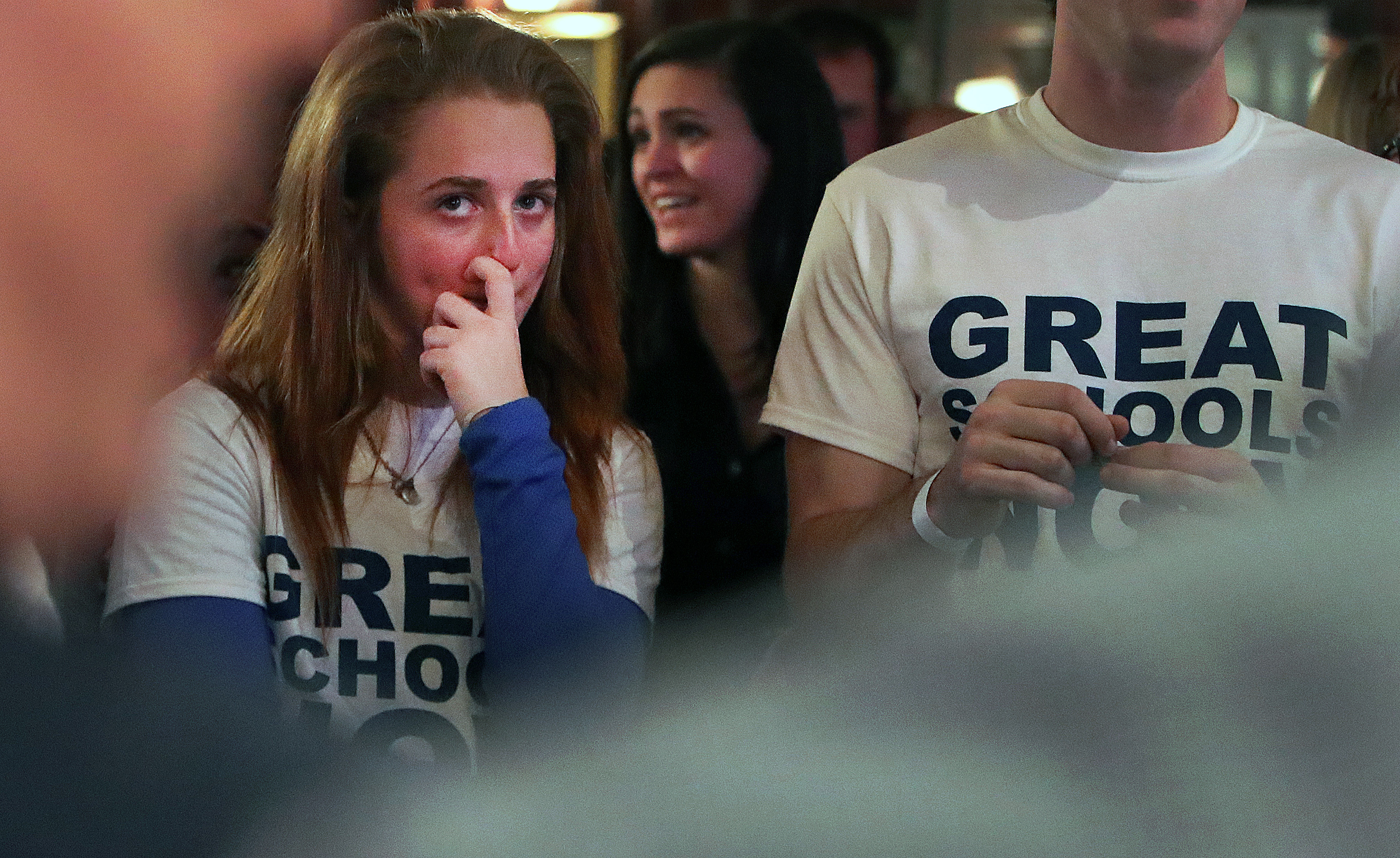 Proponents of Question 2 gathered at Foley's Irish Pub and Restaurant to watch the election results.
