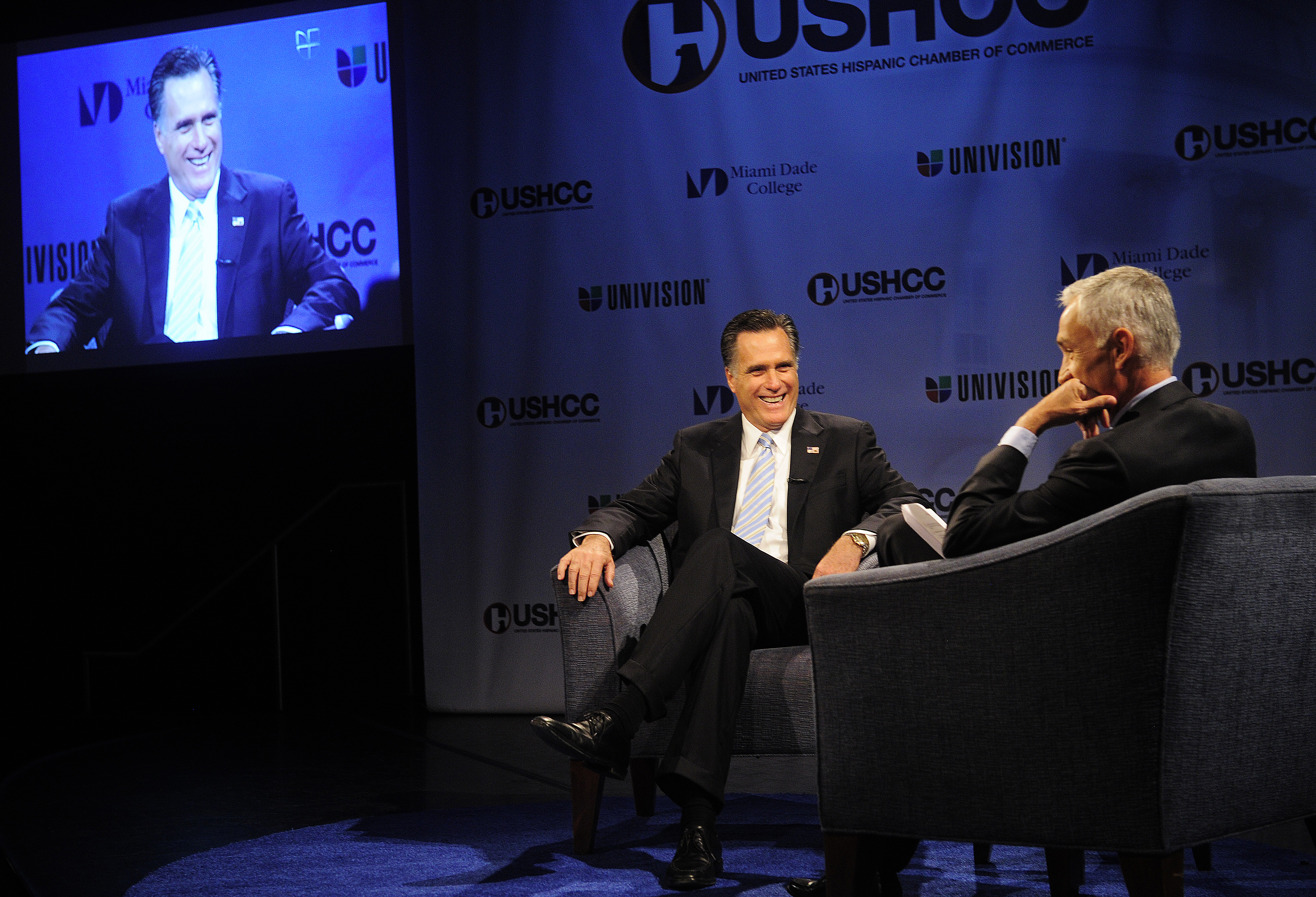 Mitt Romney appeared on Univision yesterday in Miami.
