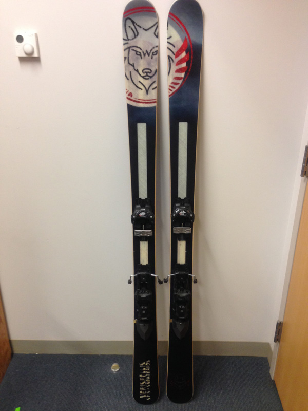 A prototype version of Verispellis skis.