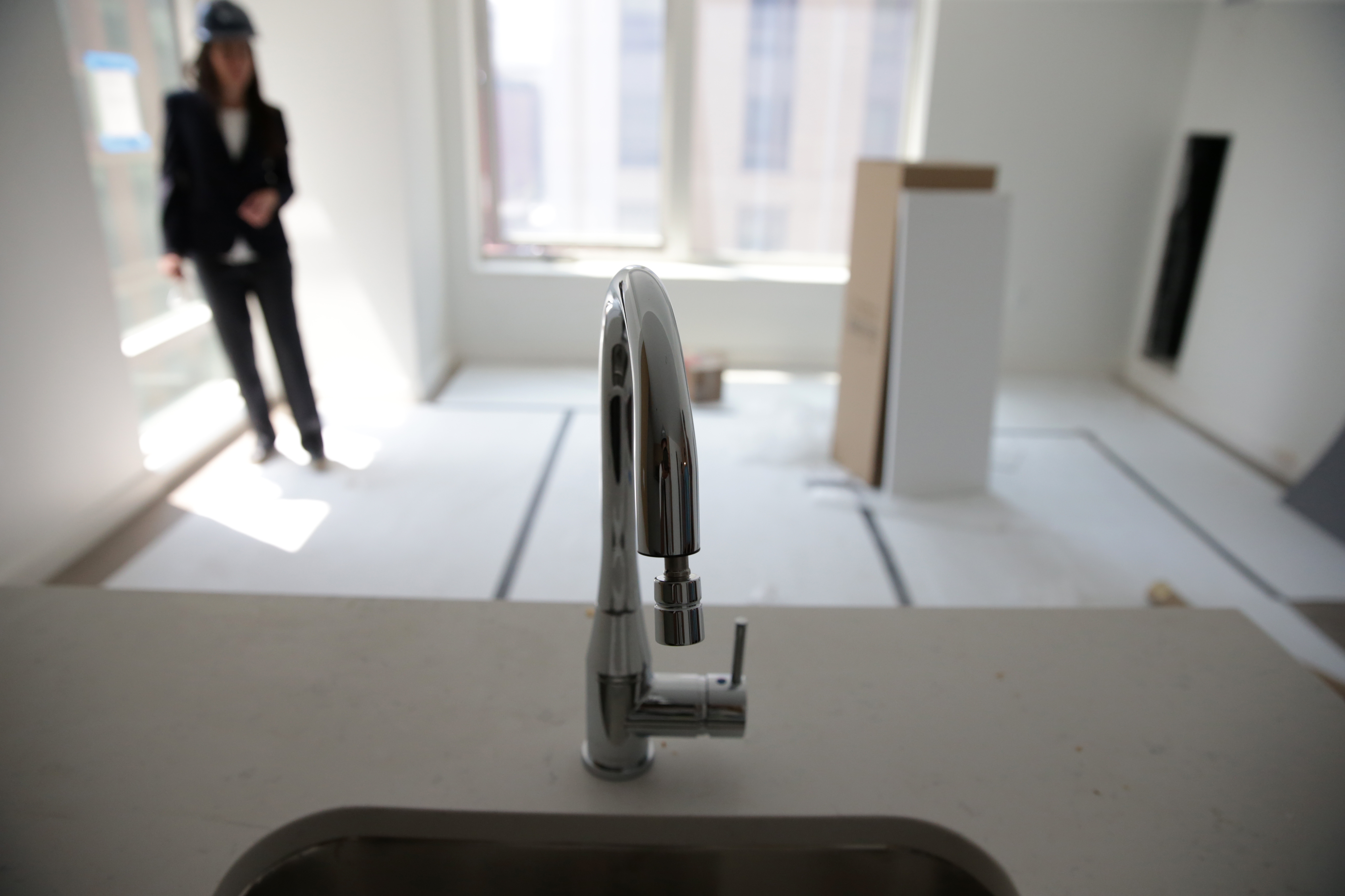 One of the units under construction at The Beverly in Boston, as seen in August.
