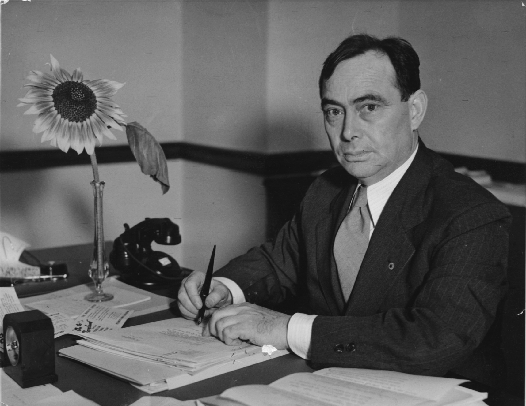 Representative Joseph W. Martin Jr. at the Republican headquarters in New York in 1936.
