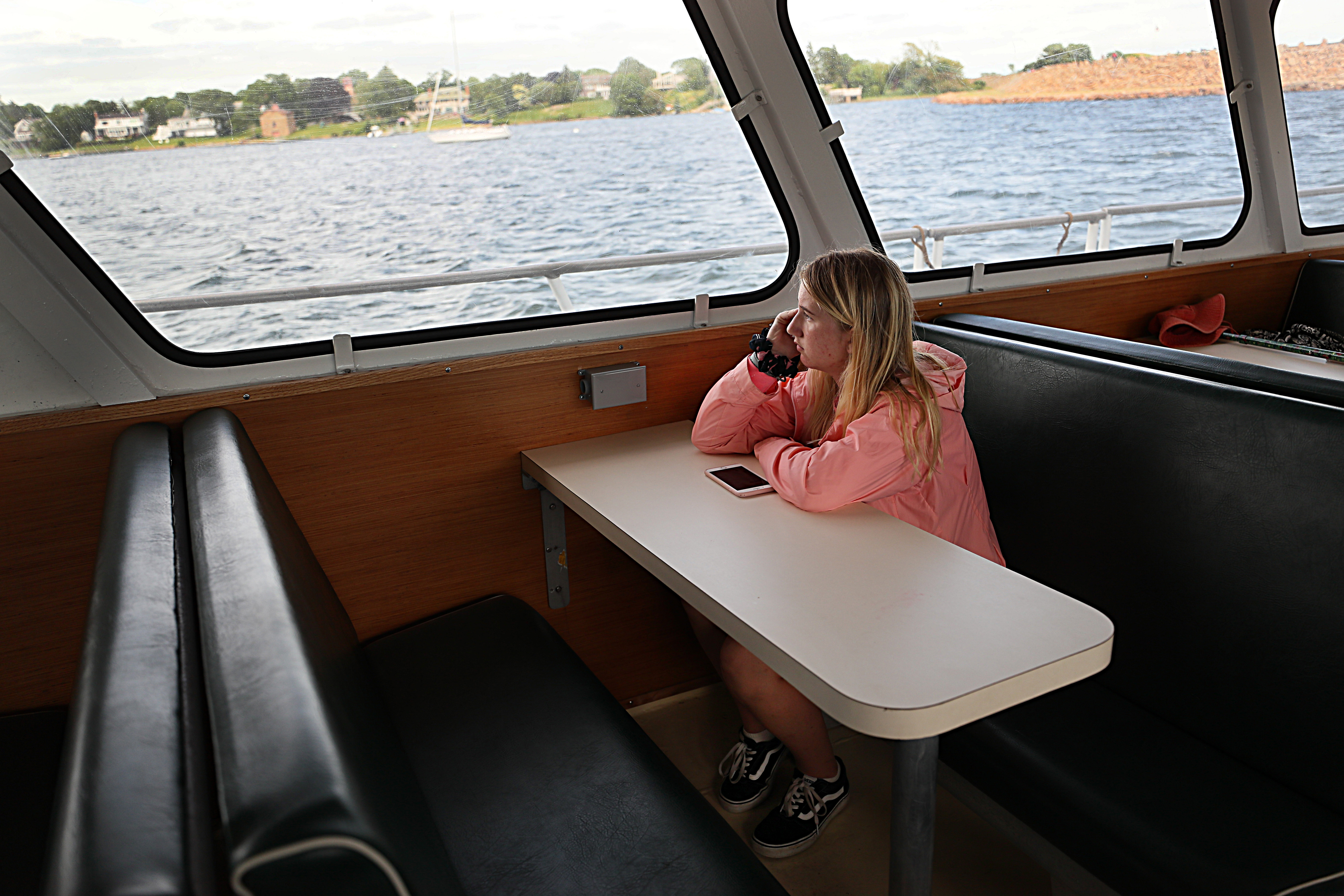 Gwen took the ferry to the mainland when she wants to see friends. Boarding school will be a welcome adjustment, she said.