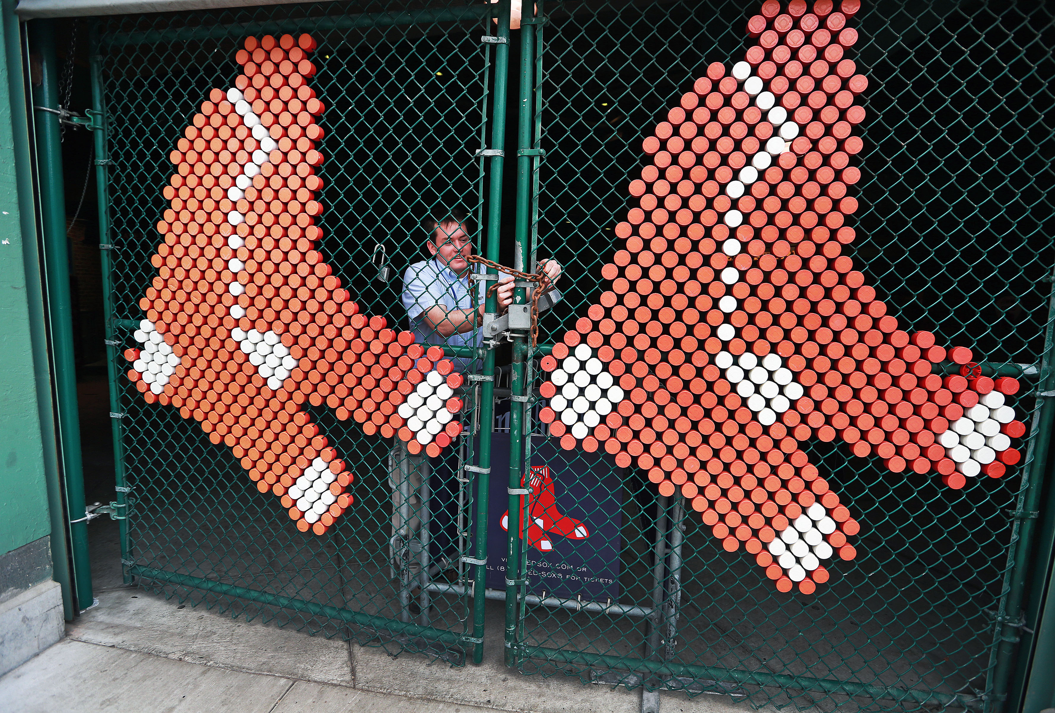John Foley locked a gate at Fenway Park on Yawkey Way at around 3:20 p.m.