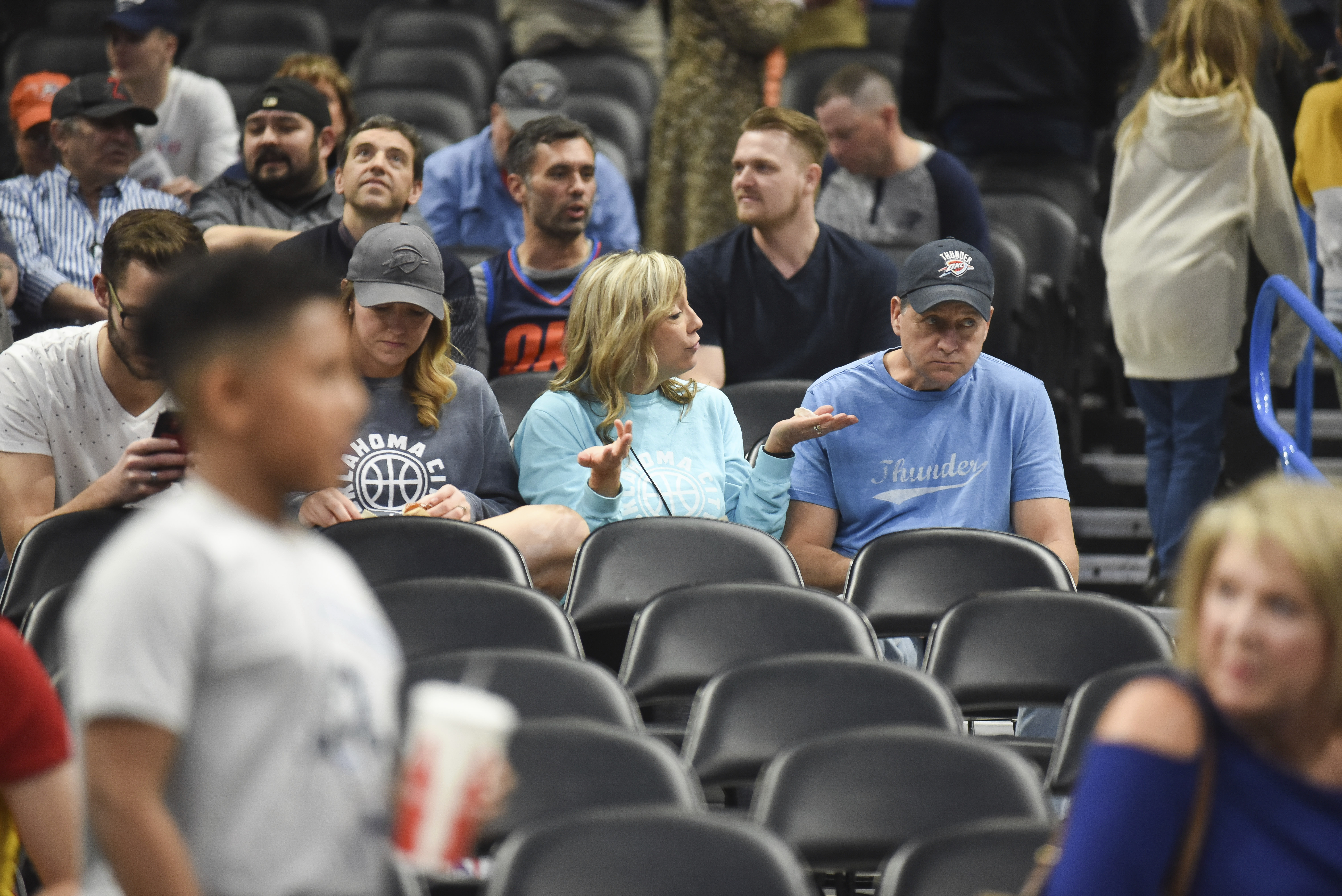 Fans react after it is announced that Wednesday's game had been postponed.