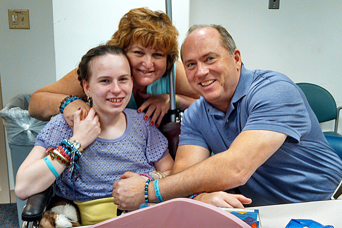 Linda and Lou Pelletier with Justina in September.