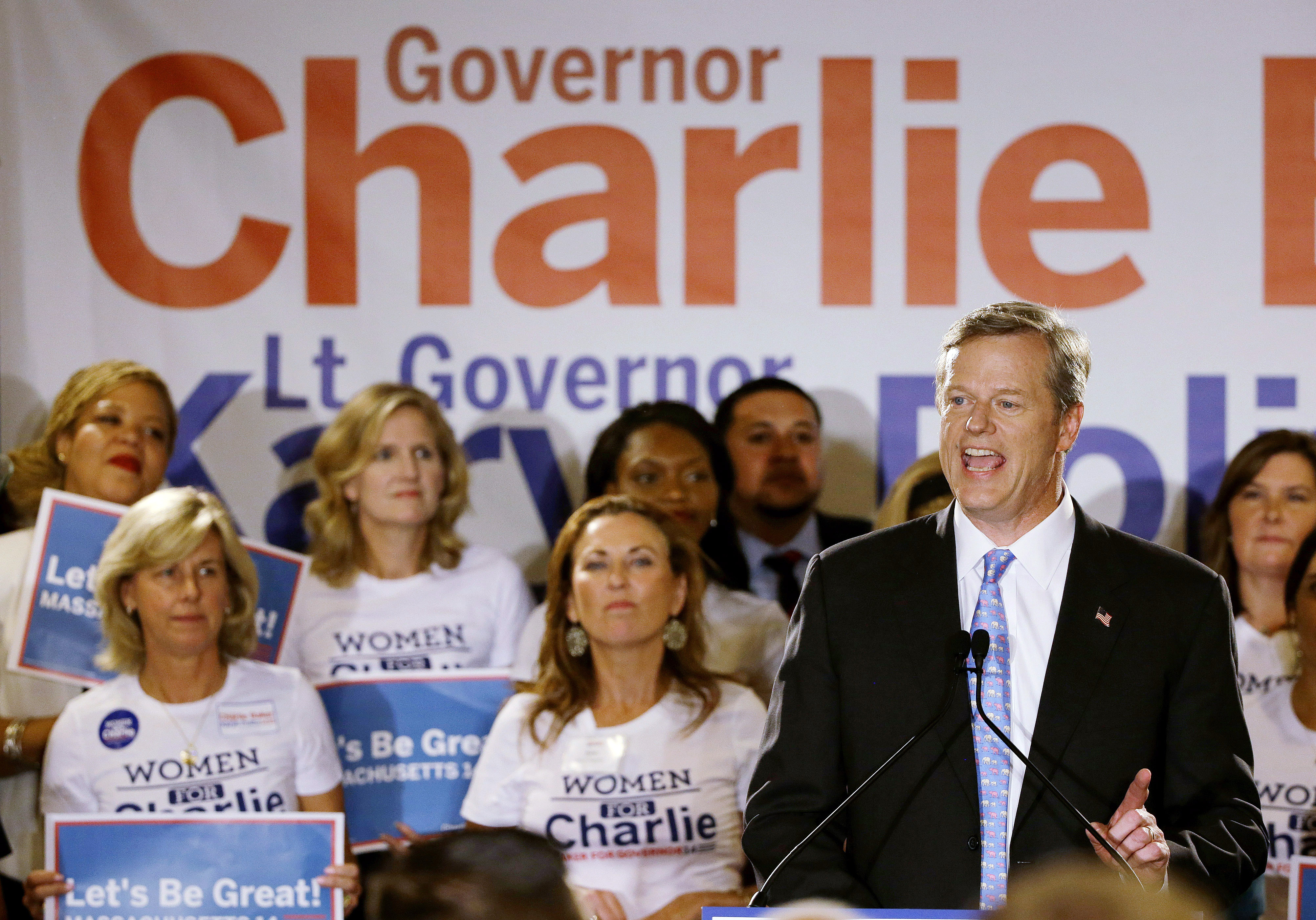 One tack Charlie Baker could take is to remind voters that when he ran Harvard Pilgrim, women made up half his management team and seven of his 12 board members.