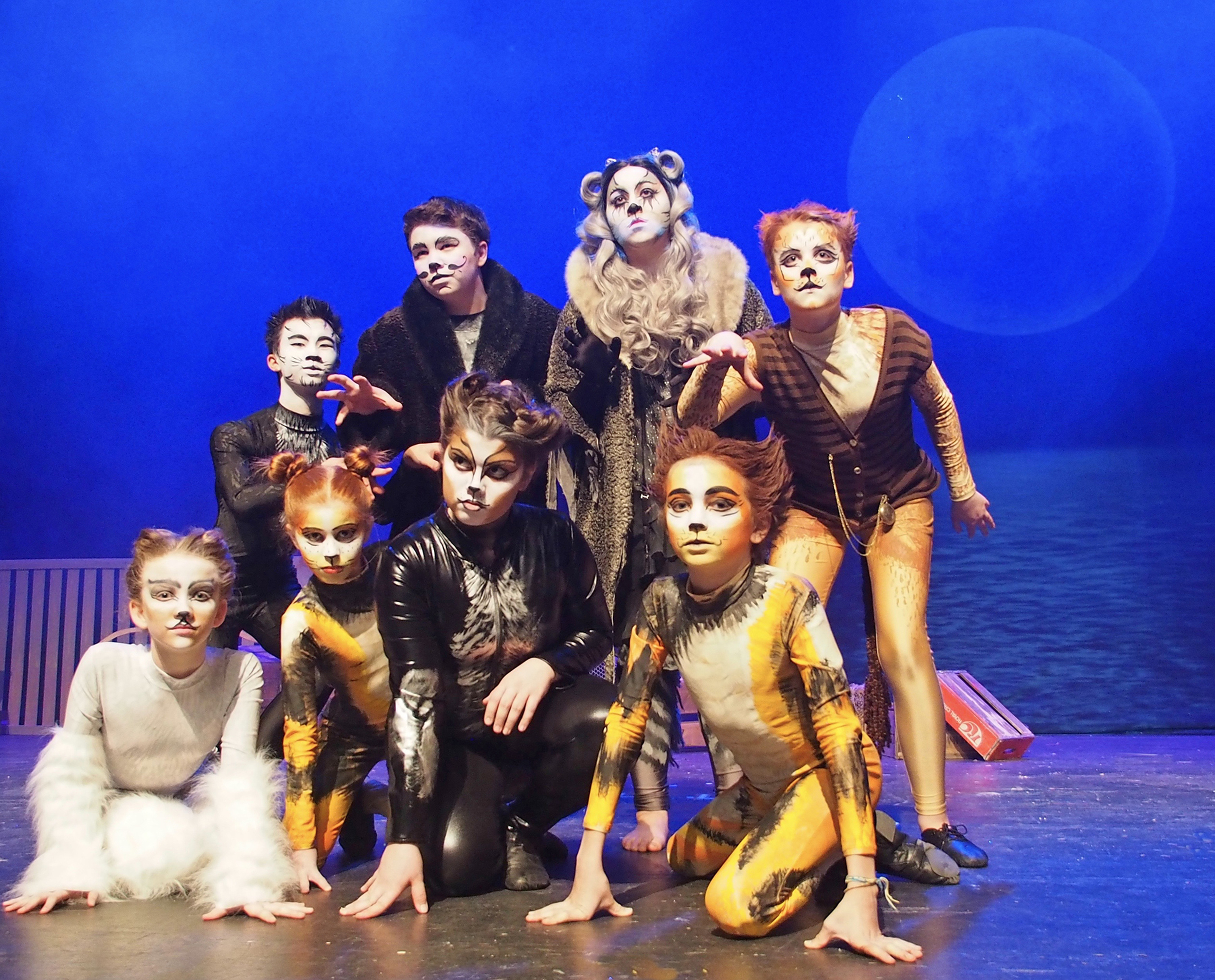 The Company Theatre's student actors in the classical musical "Cats."