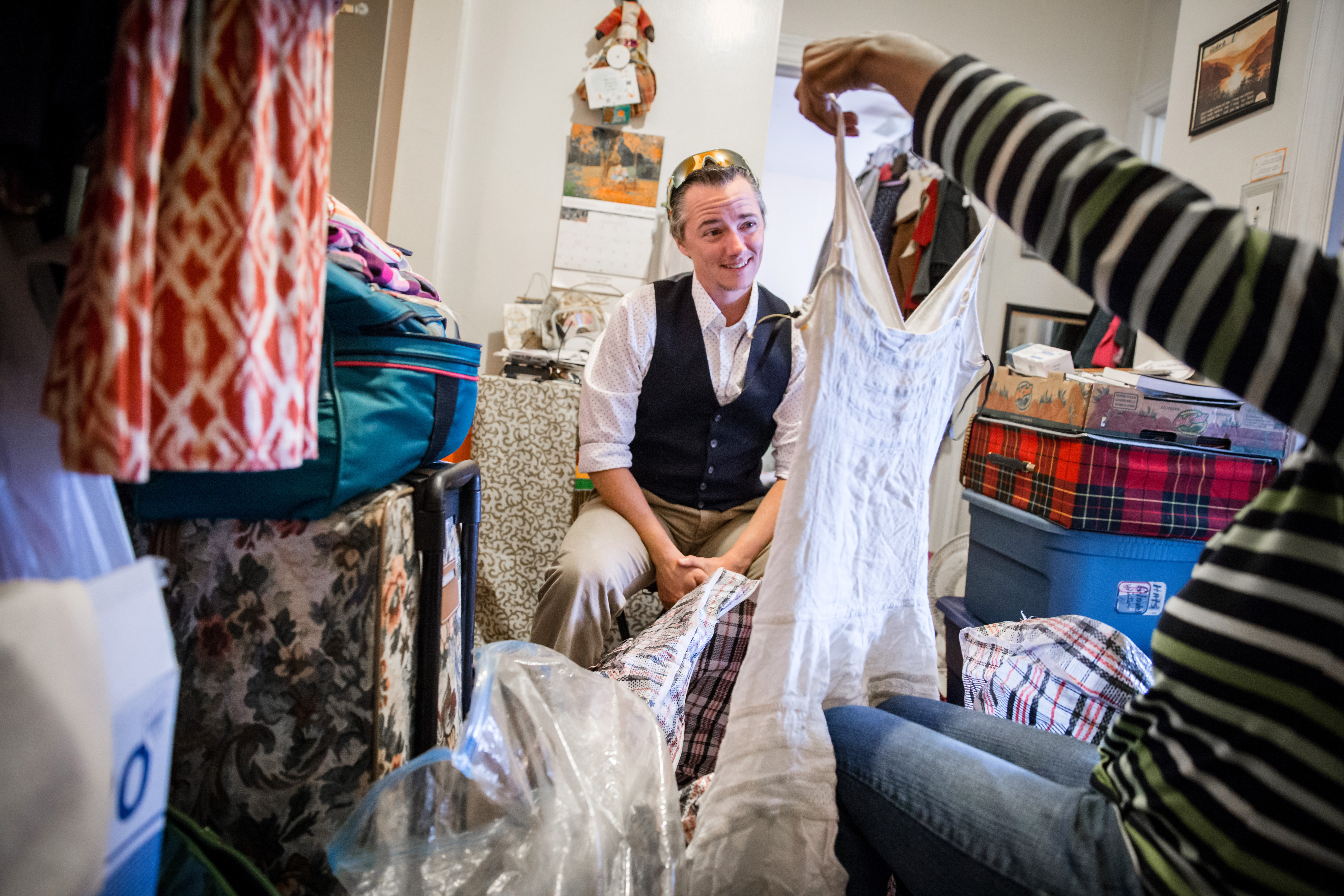 Edsell-Vetter working with a Boston woman whose mounds of clothing have put her at risk of eviction.