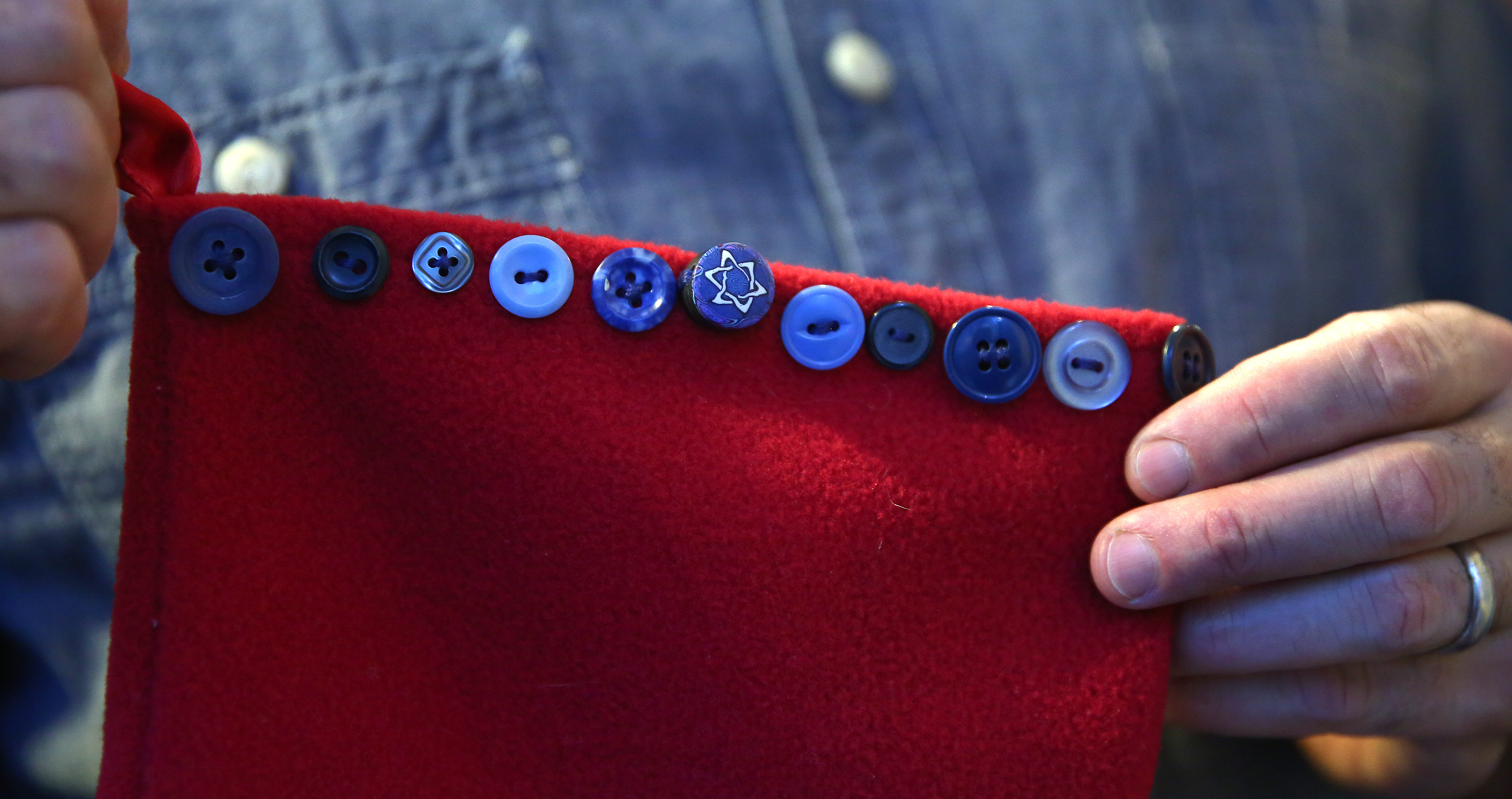 Tony Maws’ Christmas stocking trim included a Star-of-David button.