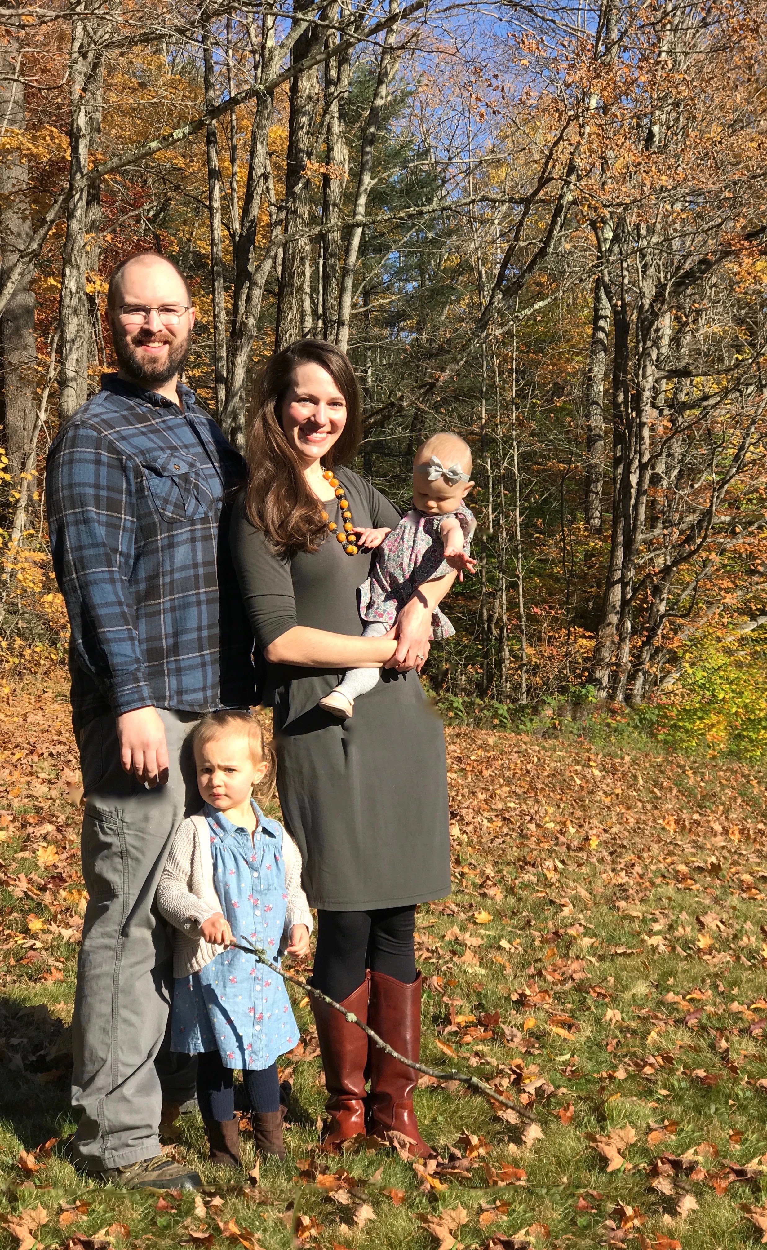 The Frugalwoods — Elizabeth Willard Thames, her husband, Nate, and their two children — in Vermont.