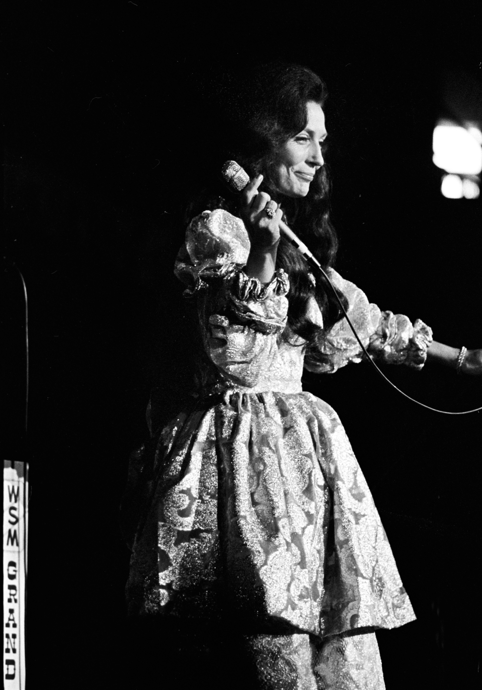 Loretta Lynn onstage at the Grand Ole Opry in 1972.