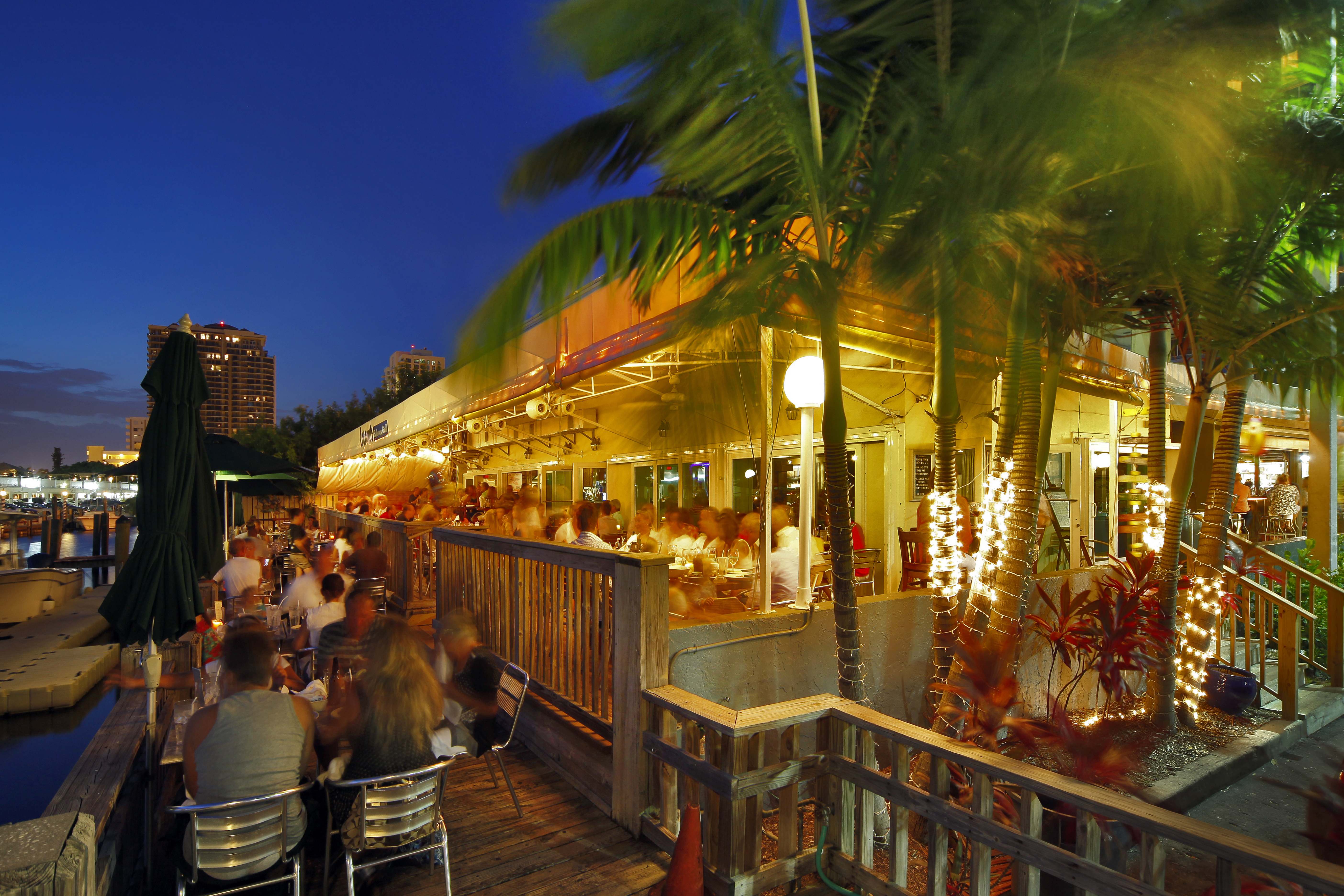 Coconuts offers views of the Intracoastal Waterway.