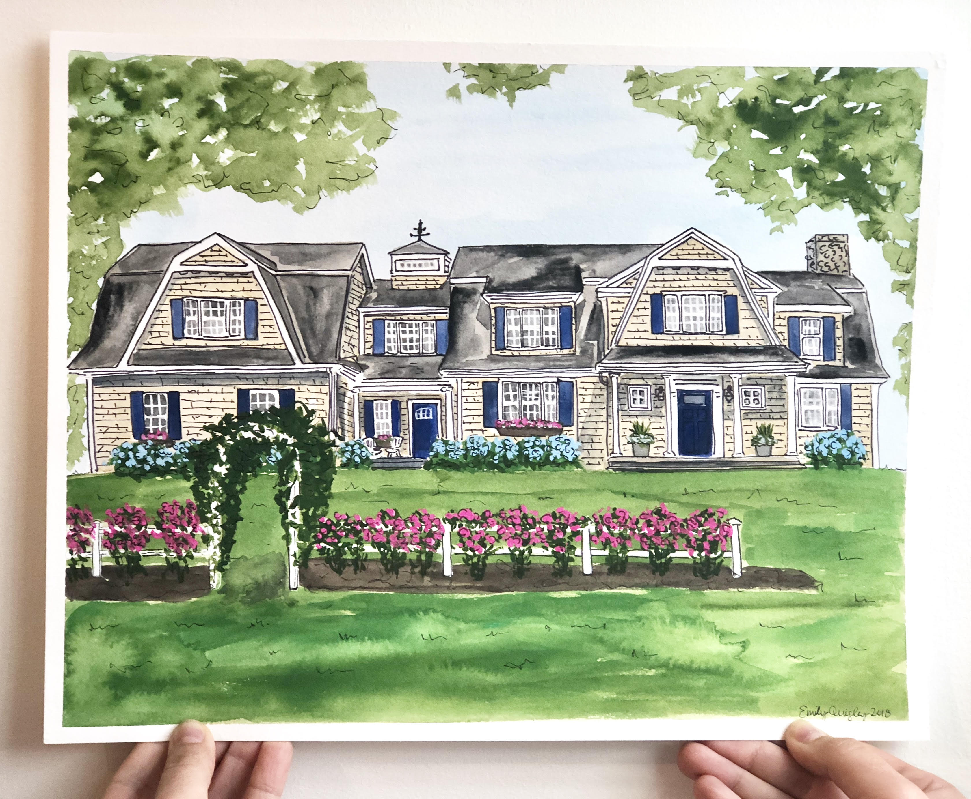 Emily Quigley creates custom watercolor pieces, many based on scenes from Charlestown, where she lives.