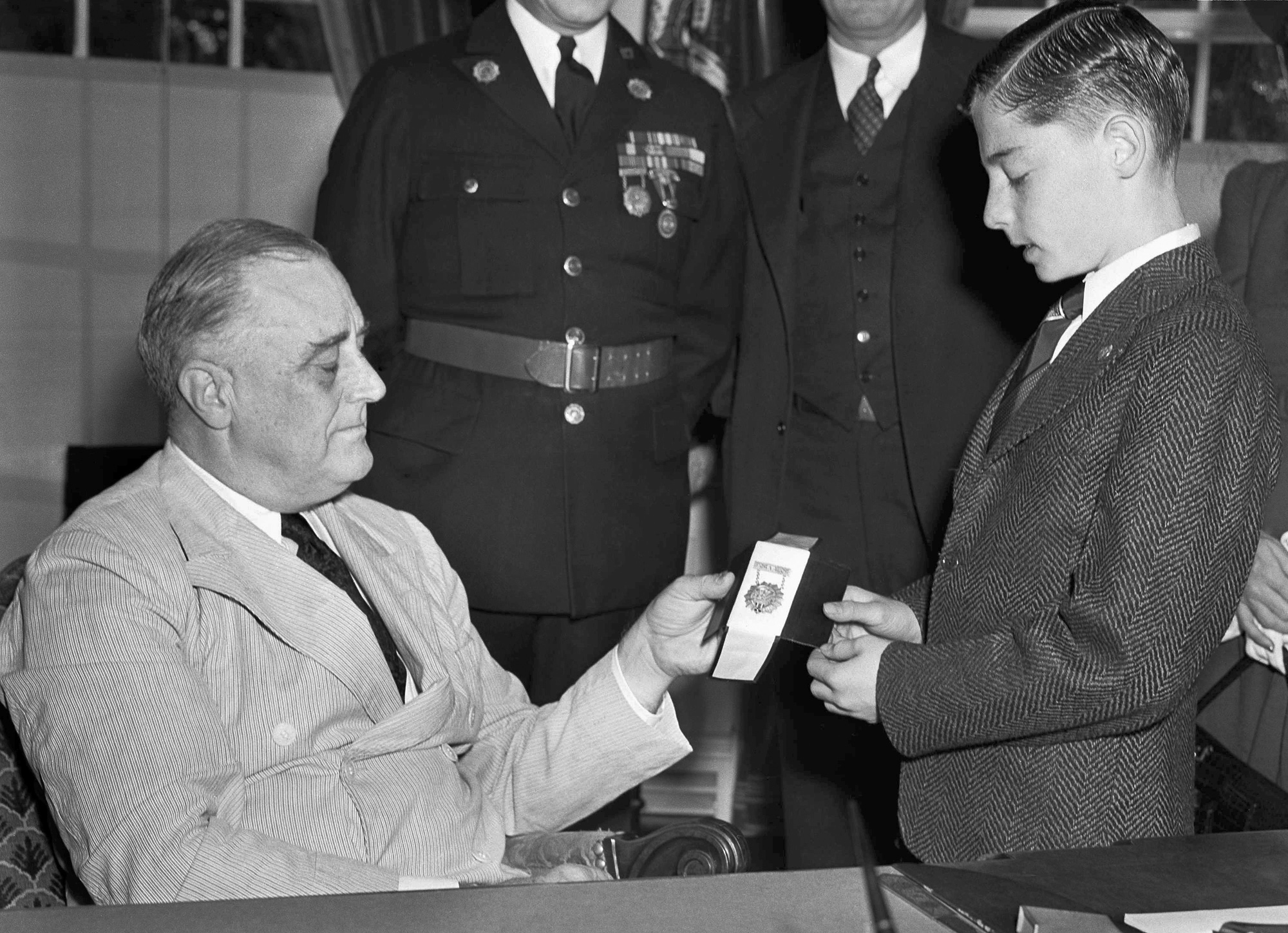 Donn Fendler was honored by President Franklin Roosevelt with a medal after surviving nine days alone on Mount Katahdin.