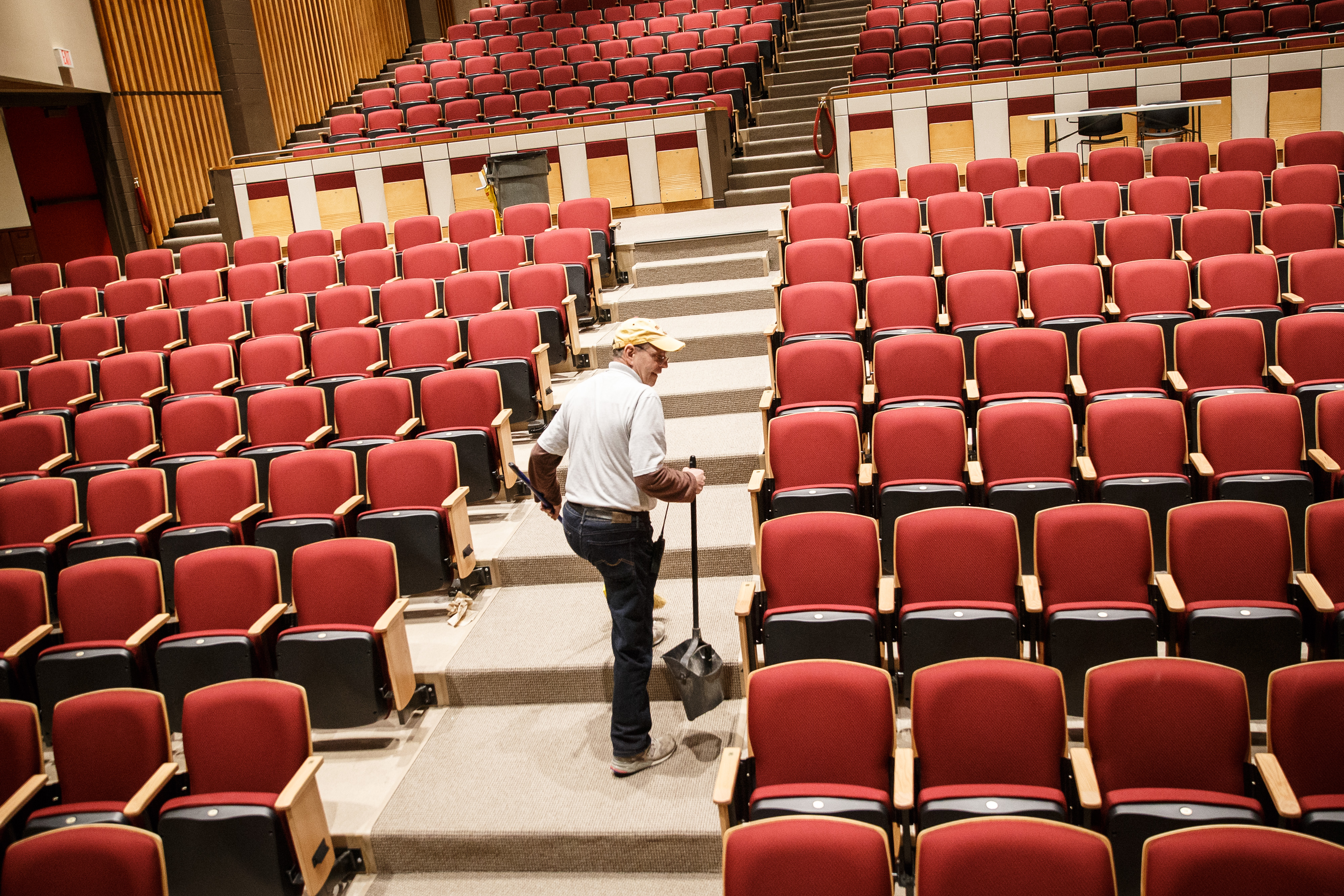 Fred Vautour has worked at Boston College for 22 years, first as a cook and now as a janitor.