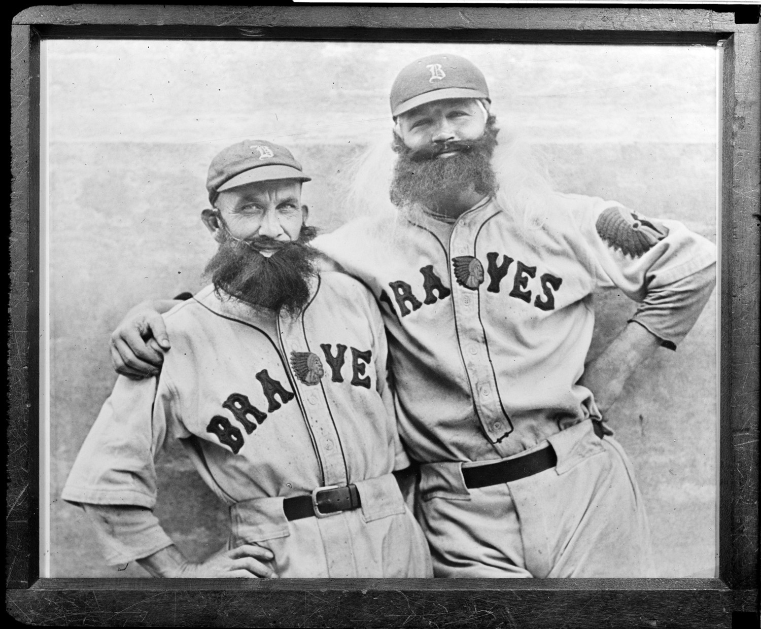 Boston Braves Rabbit Maranville and Art Shires paid tribute with fake beards when the team visited Boston in 1932.