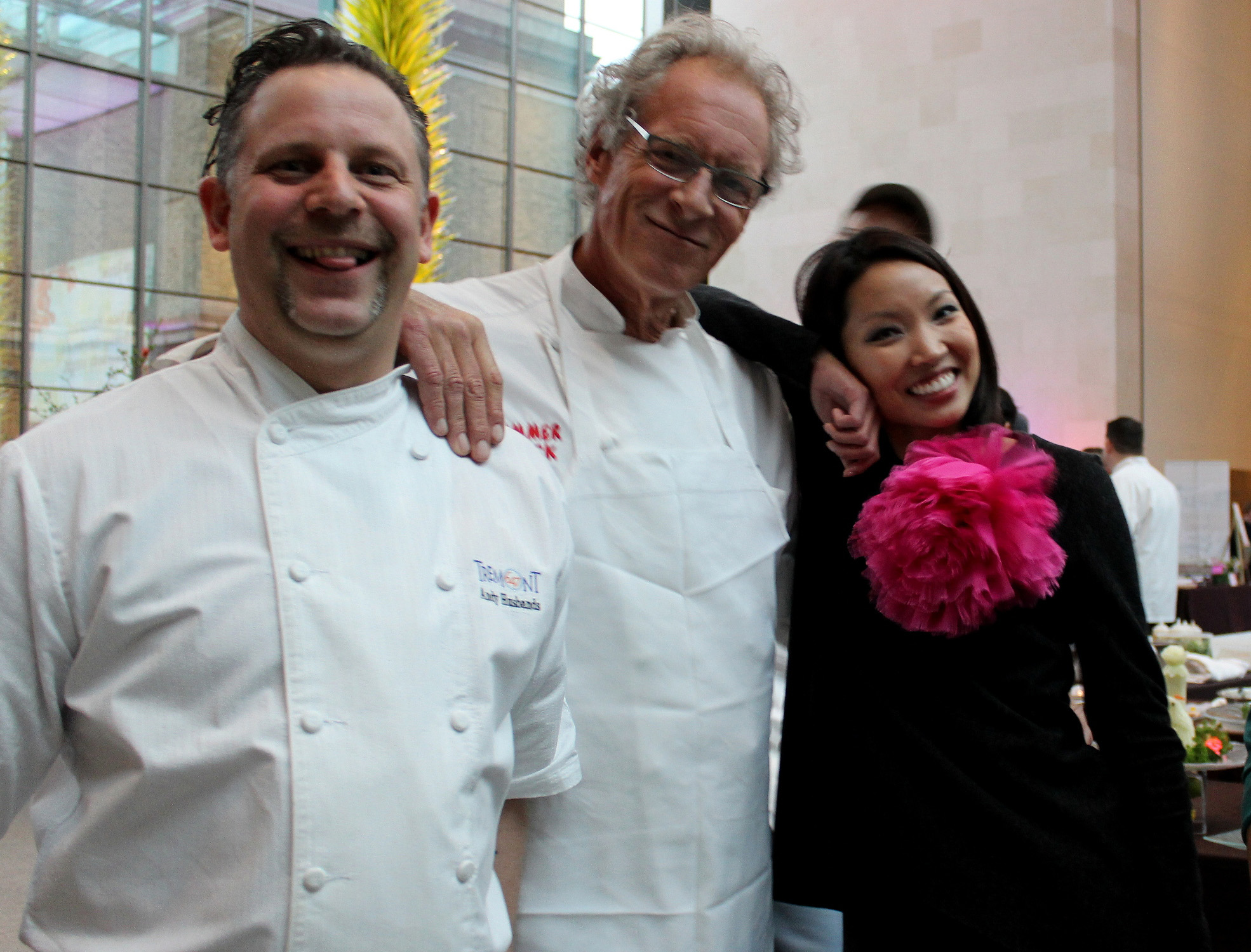 From left: Andy Husbands and Jasper White with Bettina Janco.