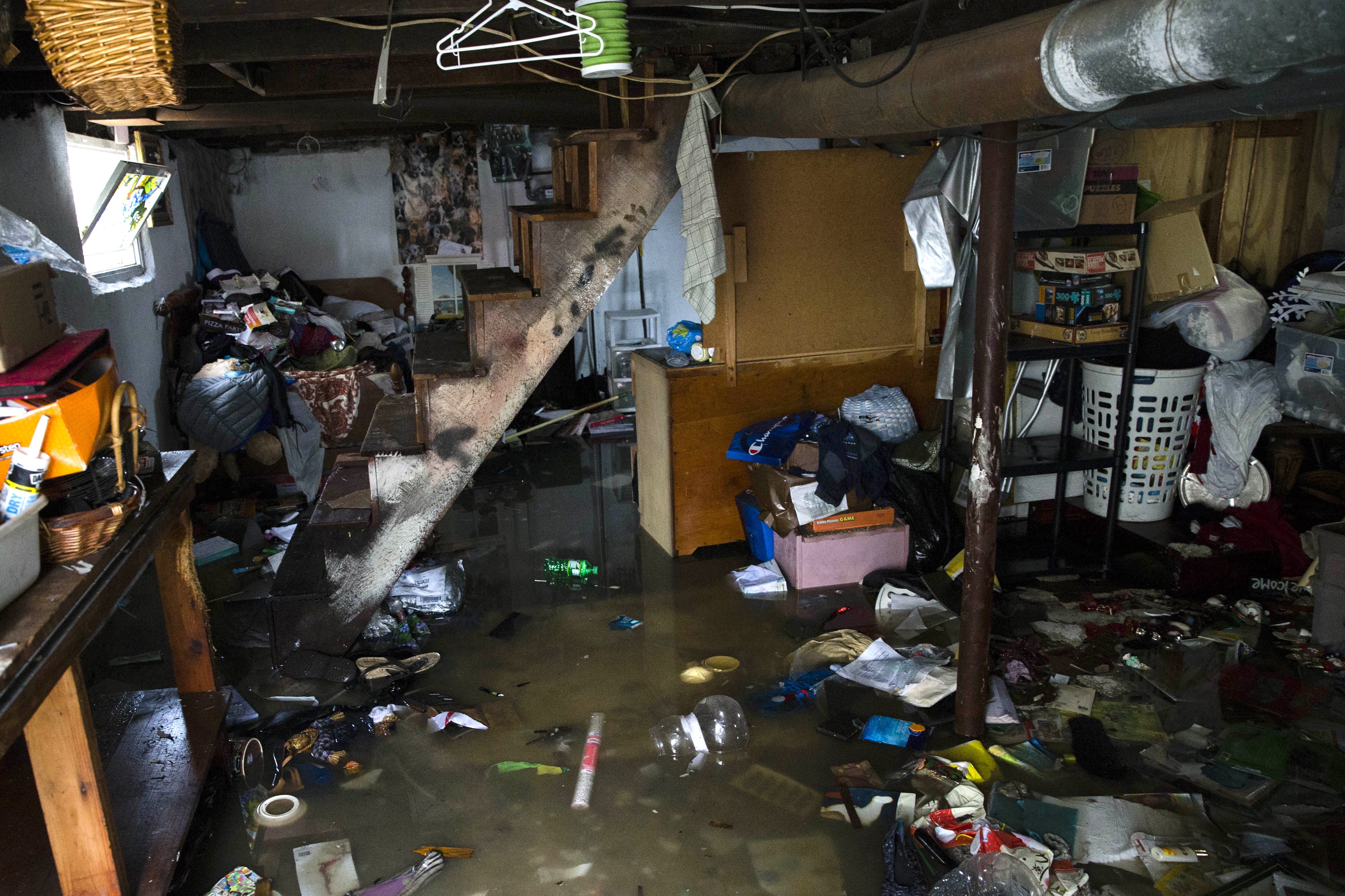 A shot from March 5 shows the kind of damage flooding from a big storm can do. This is the basement of a home in Quincy.