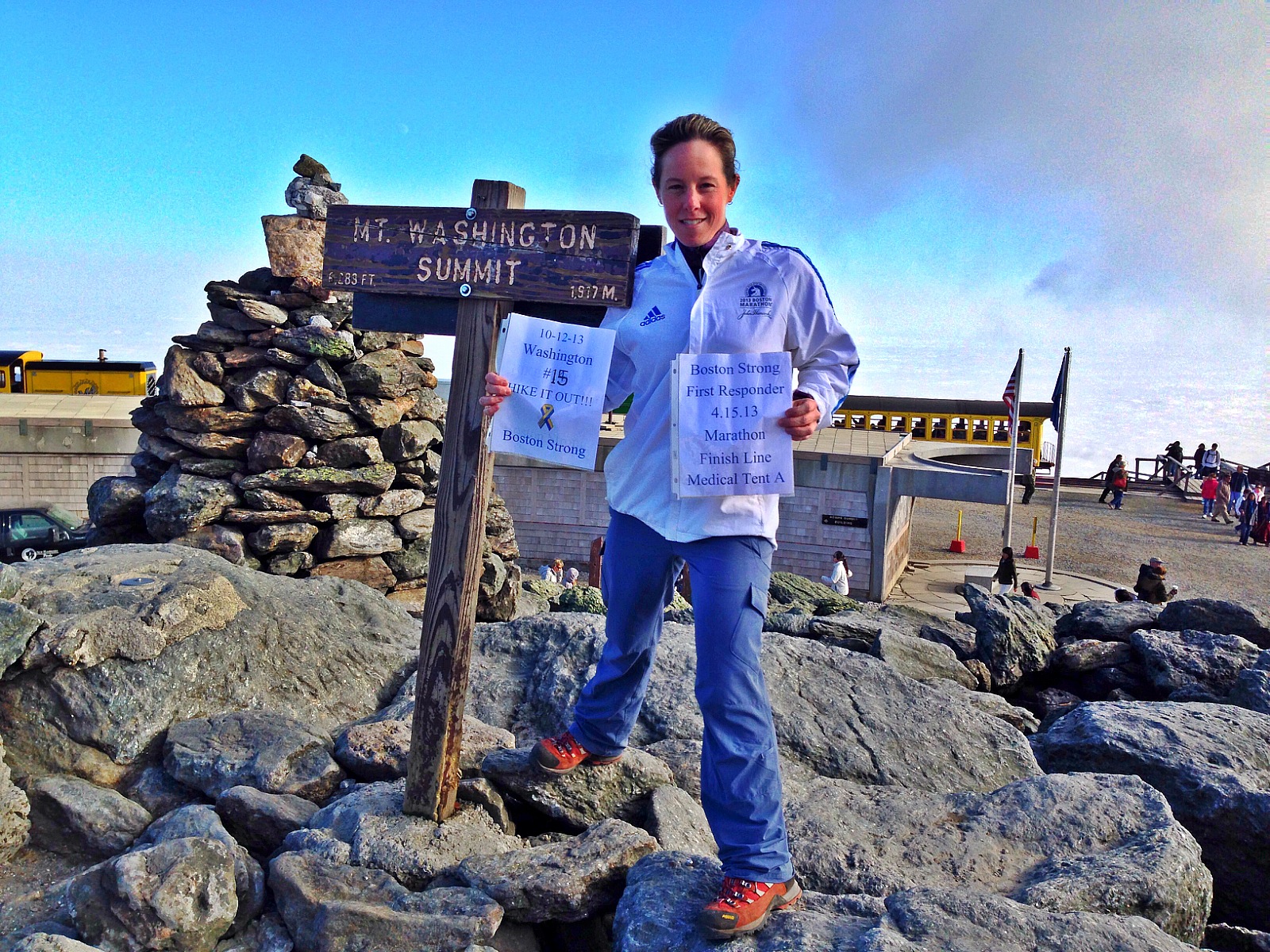 Nicole McGerald at the summit of Mount Washington this past weekend.