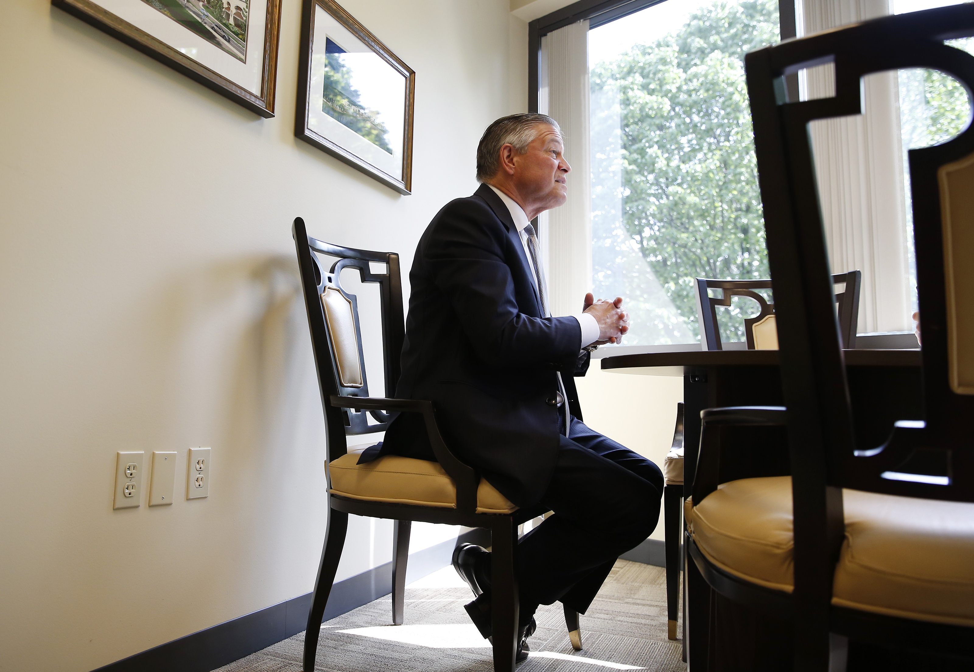 Encore president Robert DeSalvio spoke to the Globe in a lengthy interview this week in his temporary Medford office.