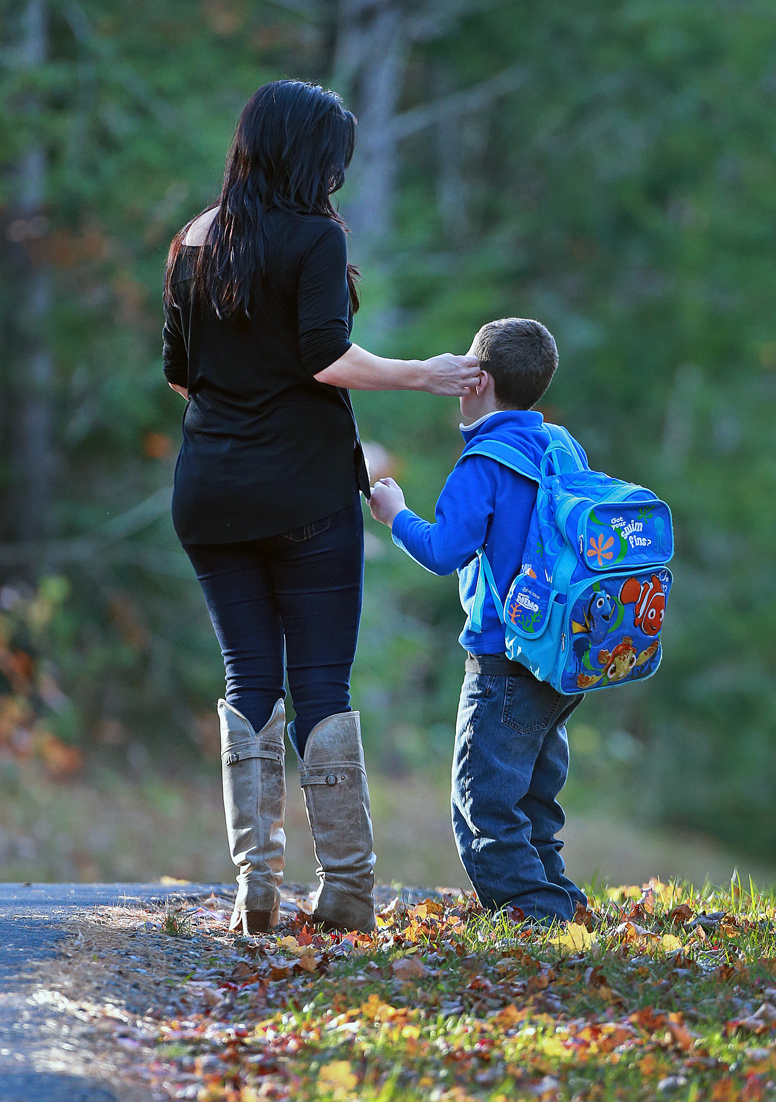 Jessica Giberson with her son. The parents said they first suspected abuse of their son earlier this year.