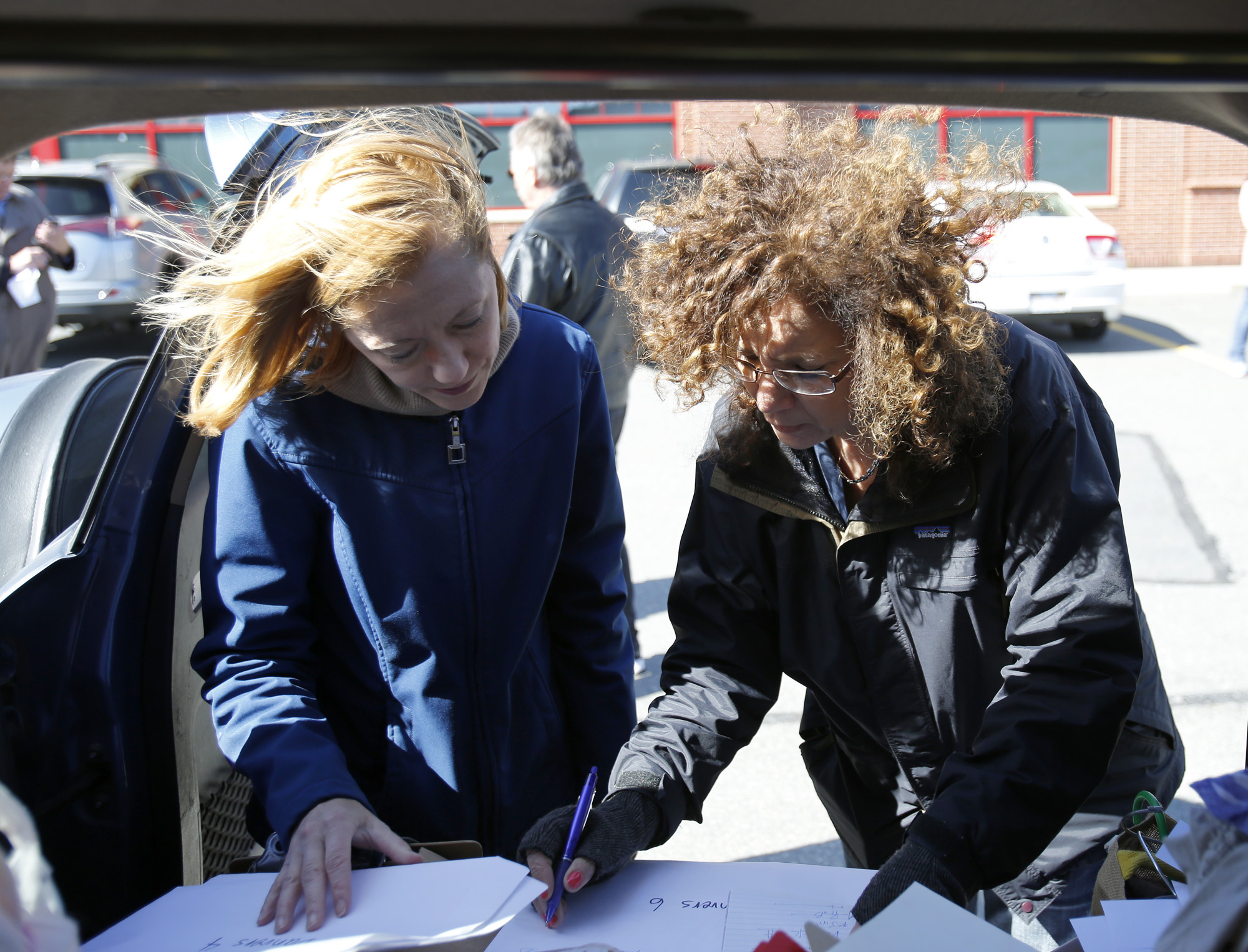 Donna M. Colorio (right), chairwoman of End Common Core Massachusetts, organized a canvassing effort with Agatha Bodwell in Danvers on Saturday.