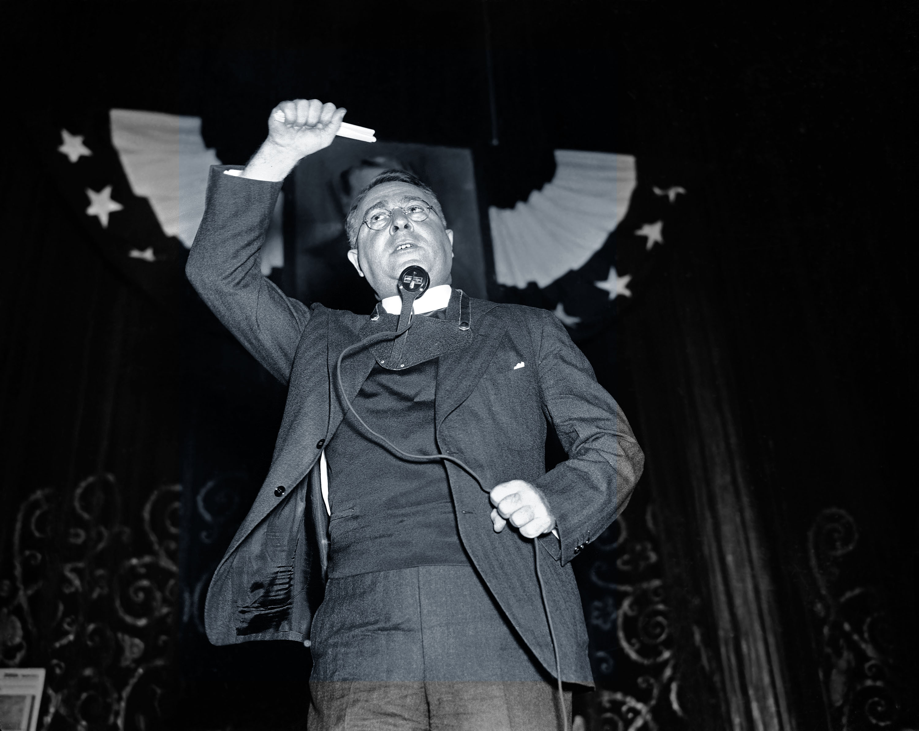 Father Charles E. Coughlin broadcasted in Royal Oak, Michigan, Oct. 26, 1936.