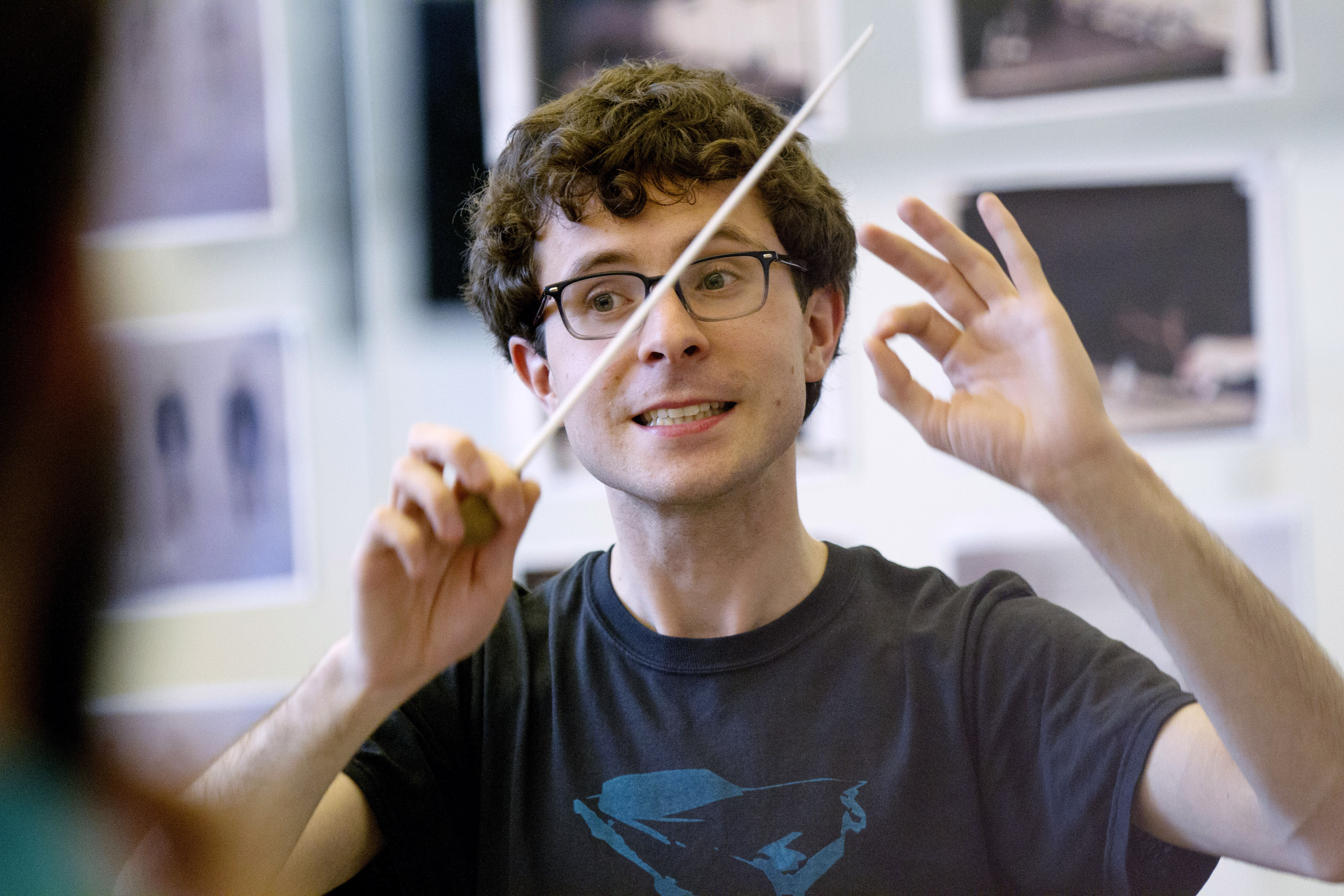 Matthew Aucoin rehearsed the cast for "Crossing," a new Whitman-inspired Civil War opera opening at the ART.