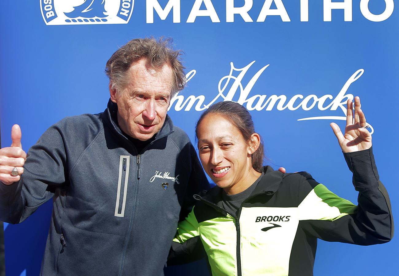Linden and Boston great Bill Rodgers unveiled the banners for this year’s race last month.