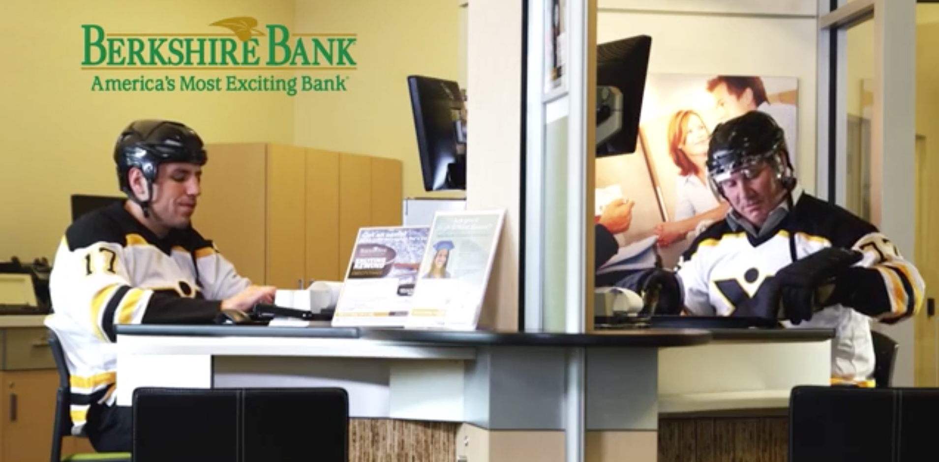 The bank is counting on the Bruins’ current and former standouts to help in its efforts to boost name recognition outside its Western Massachusetts base.