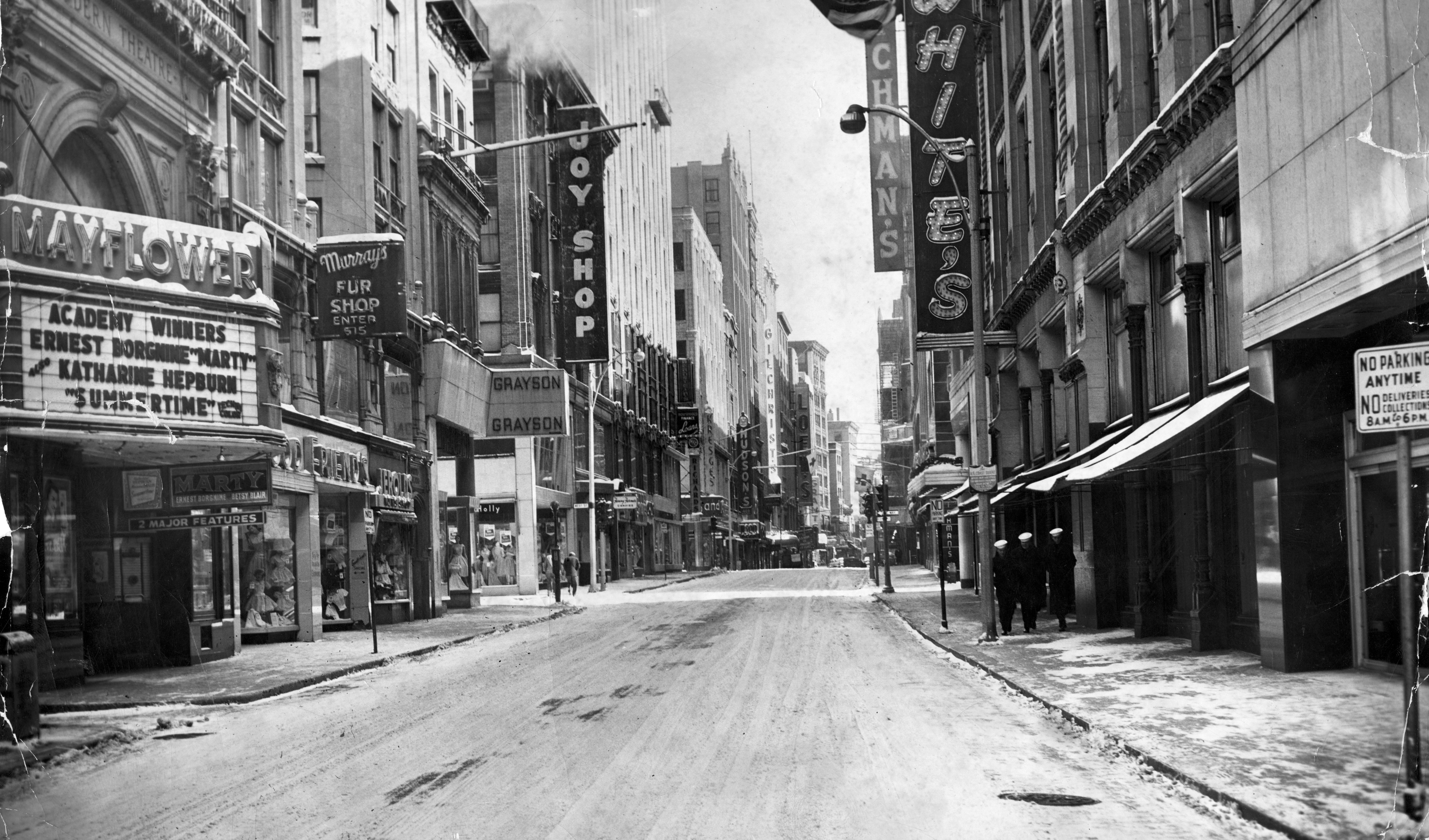 The Mayflower Theater on Washington Street in 1956.
