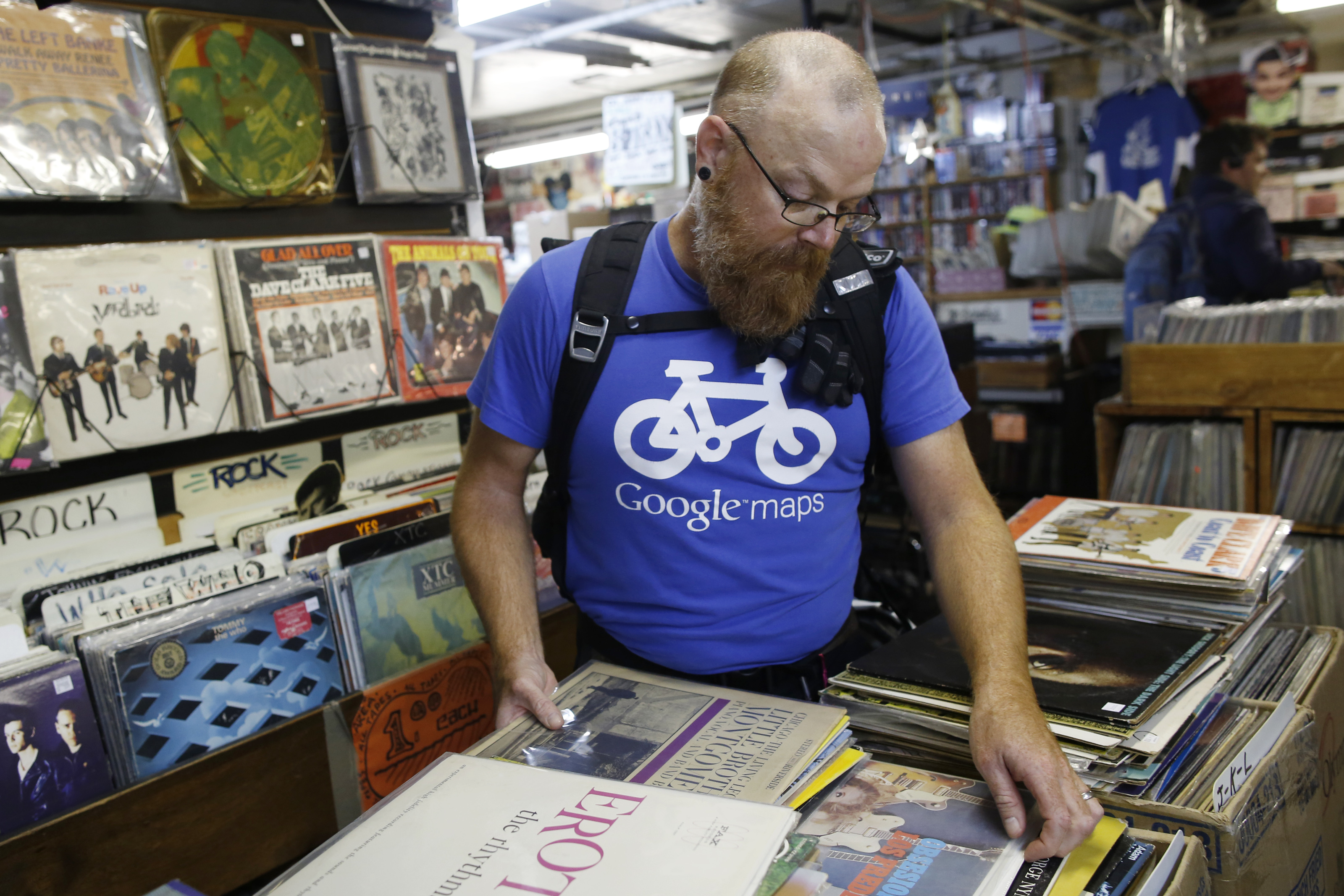 Dave Belson, 43, of Newton, shopped at In Your Ear in Boston earlier this month.