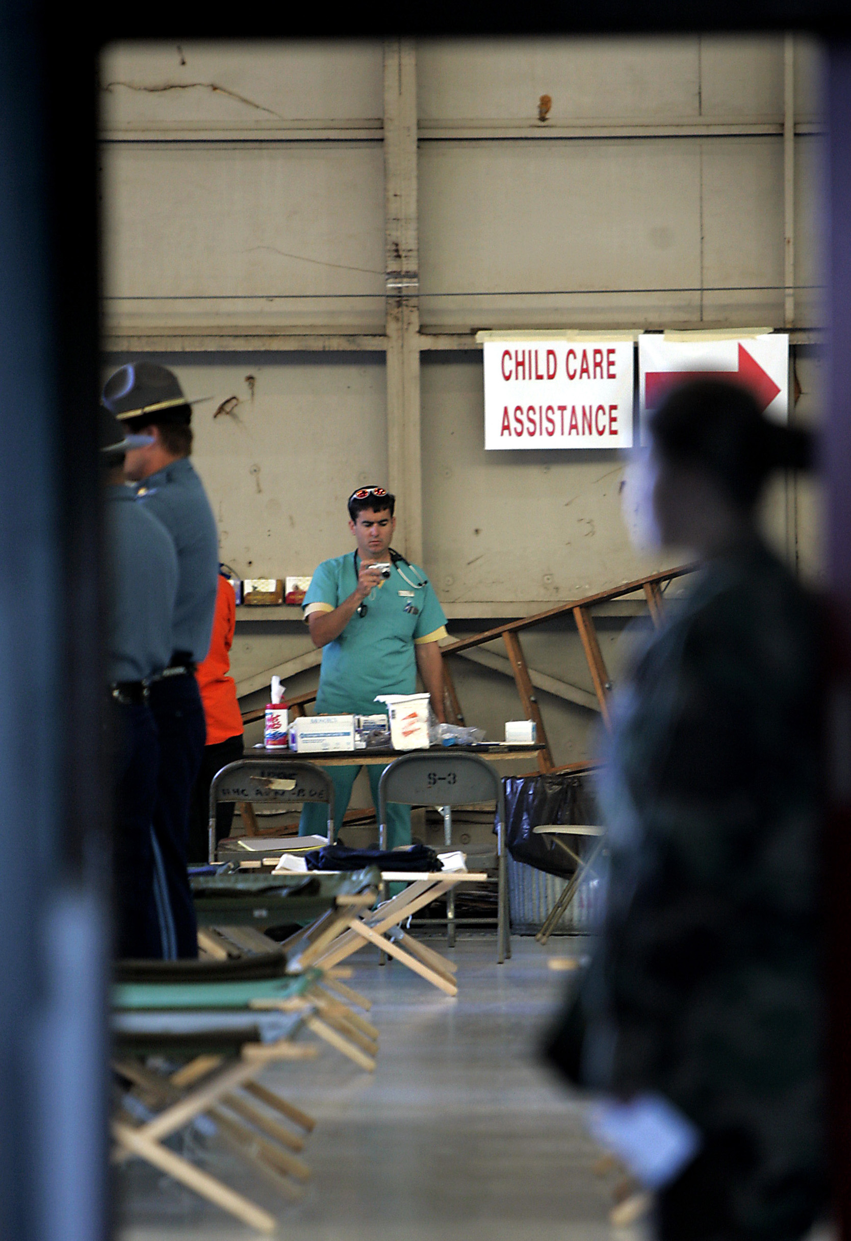 Workers helped prepare the area.