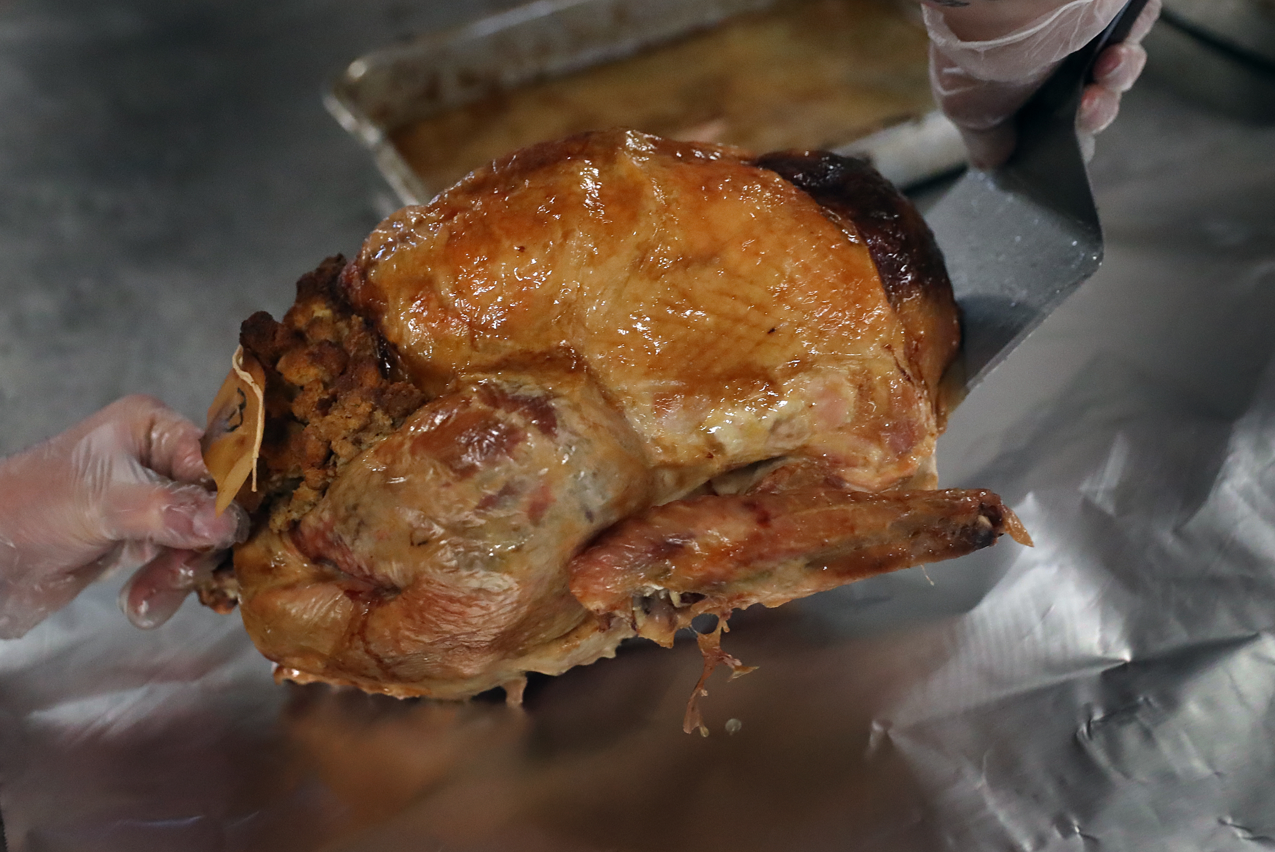 The cooks at Gerard Farm are experts at preparing Thanksgiving turkeys.