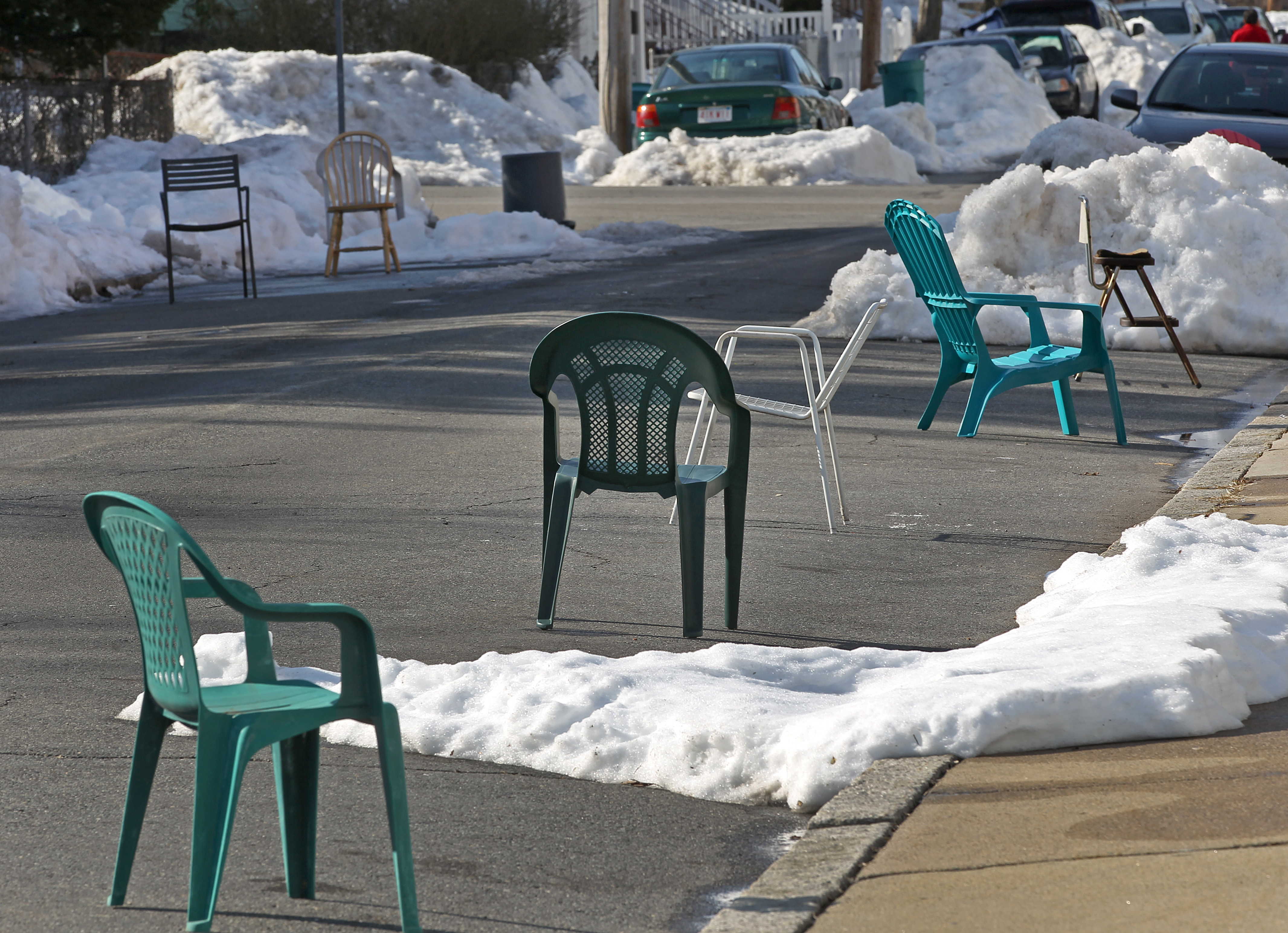 Summer lawn chairs worked in Allston.