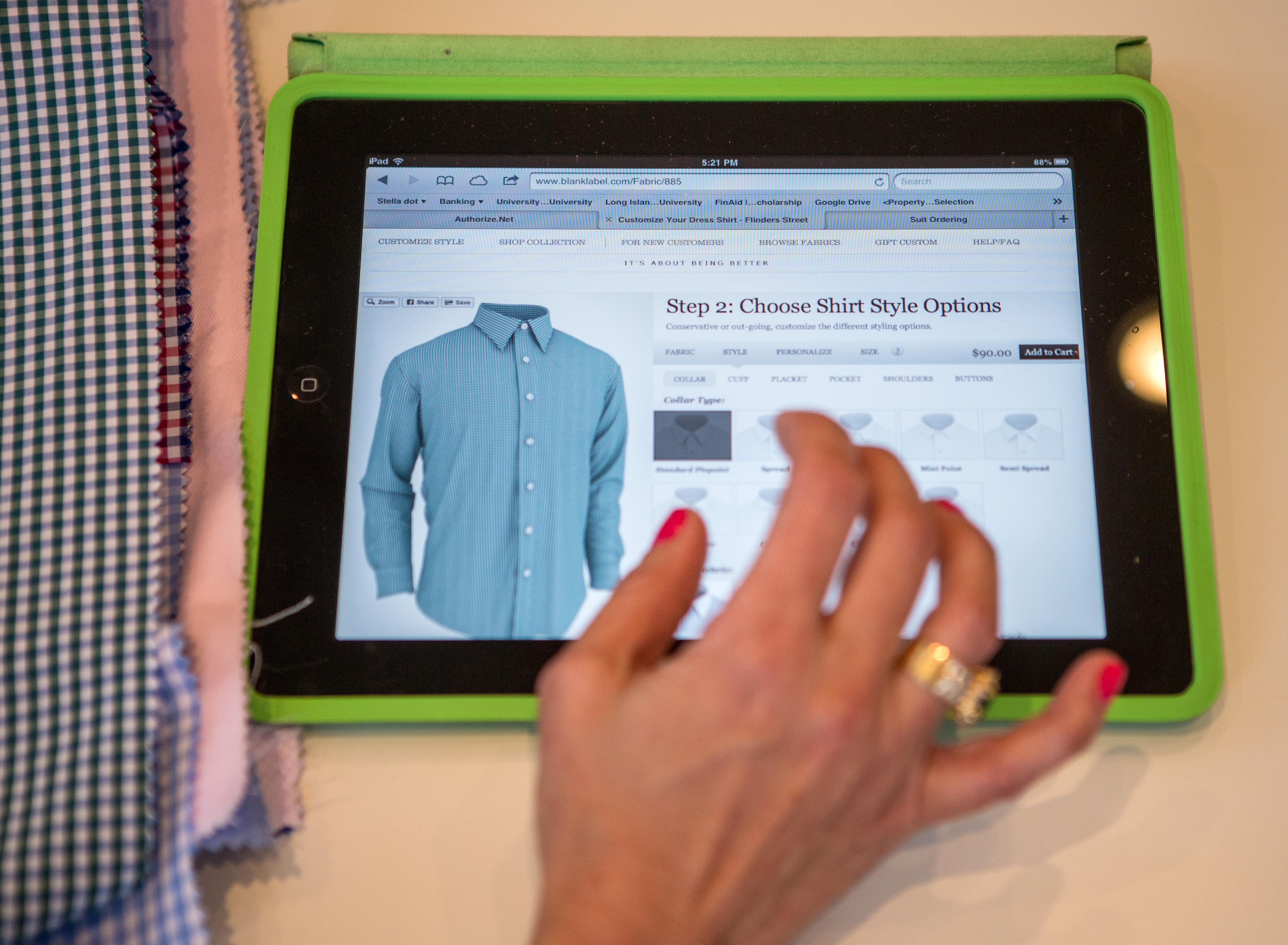 Choosing fabric selections online is a relatively easy process.