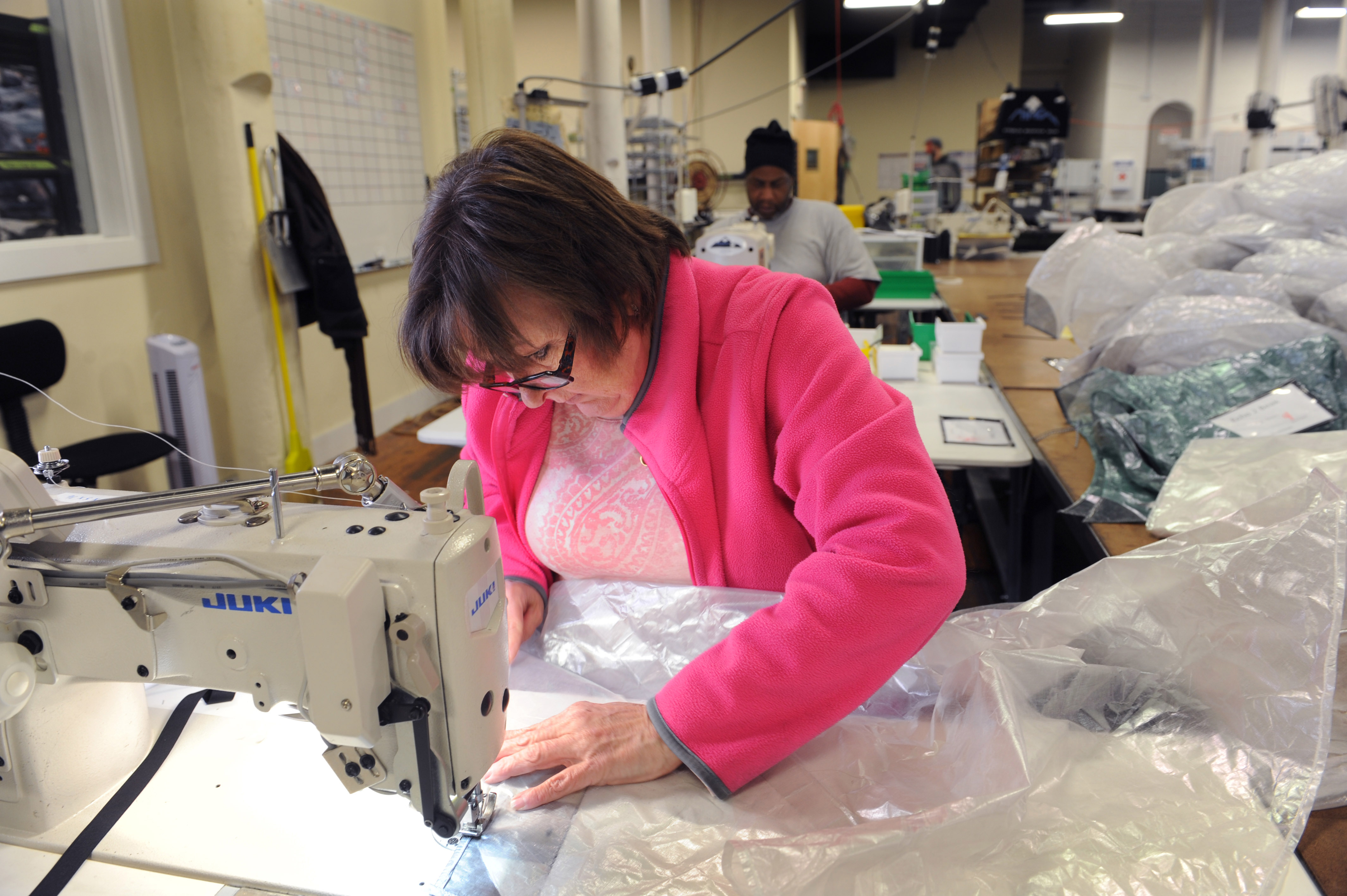 Deena Presby is a stitcher at Hyperlite Mountain Gear, where she’s helping to keep Biddeford’s textile tradition alive.