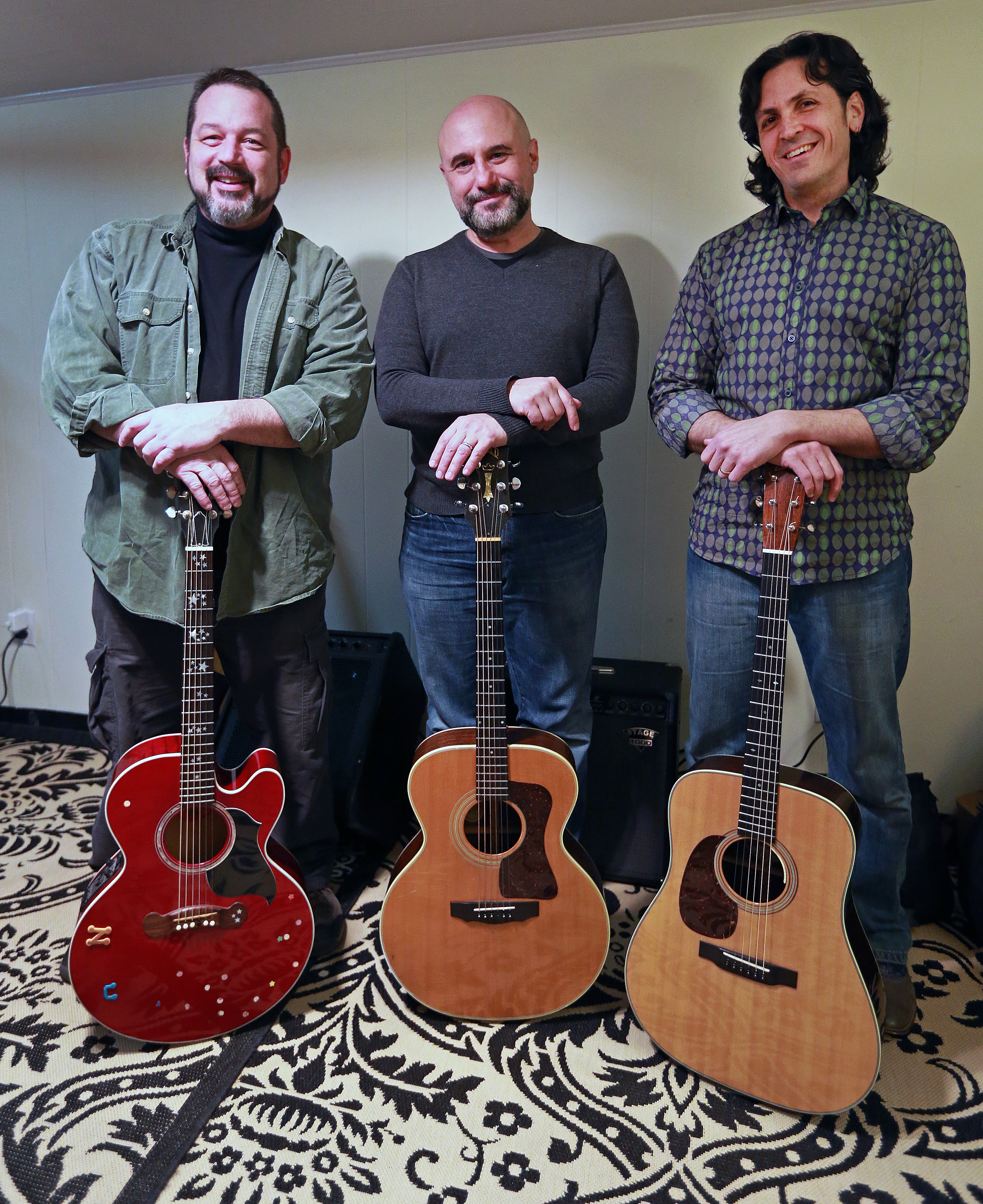 “We had this competitive and supportive relationship among us,” says Jon Svetkey (above right), about his fellow folk mates in End Construction, Brian Doser and Jim Infantino (above, from left) and Ellis Paul (below).