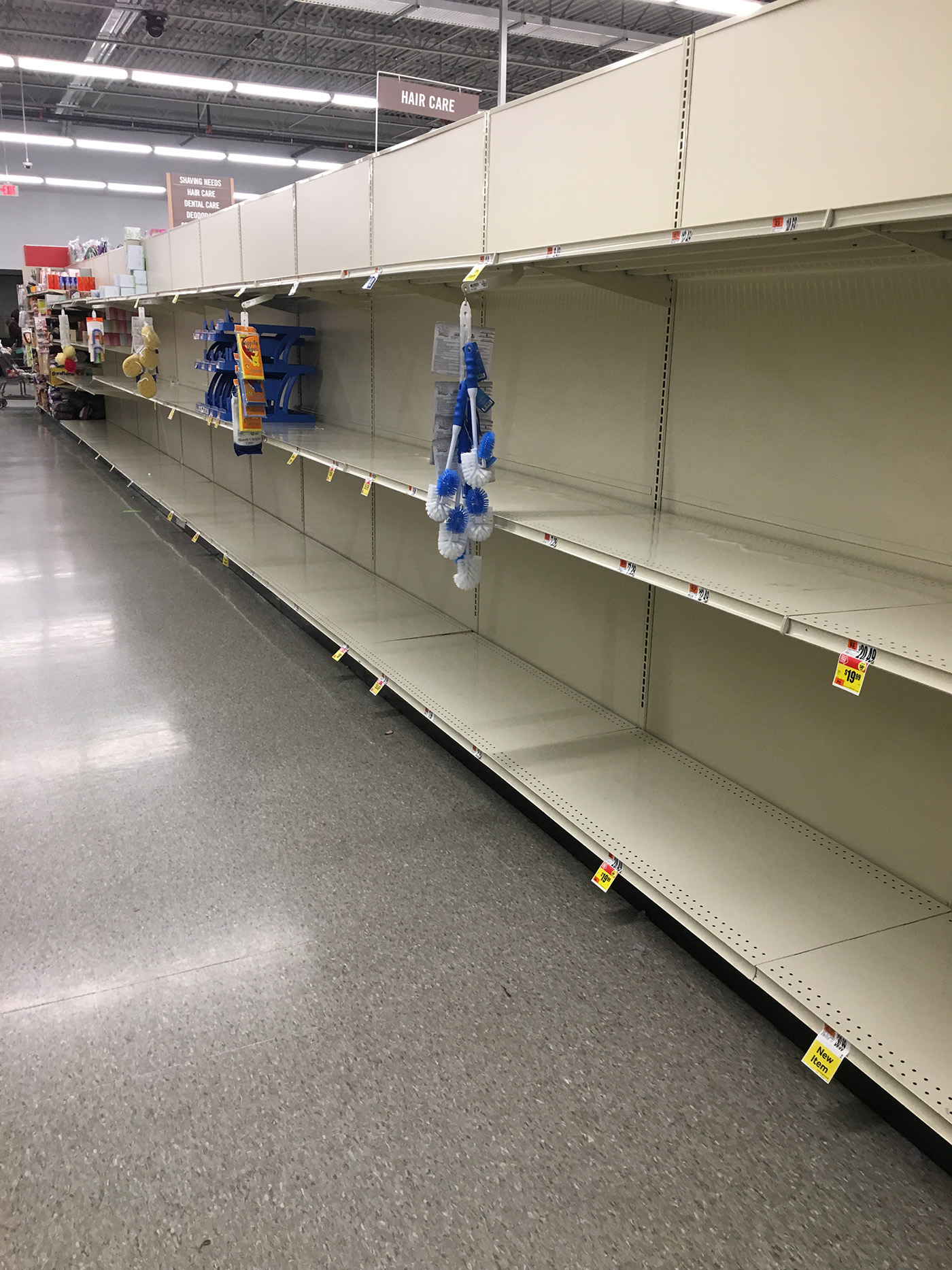 More bare shelves at Stop & Shop in Milford.