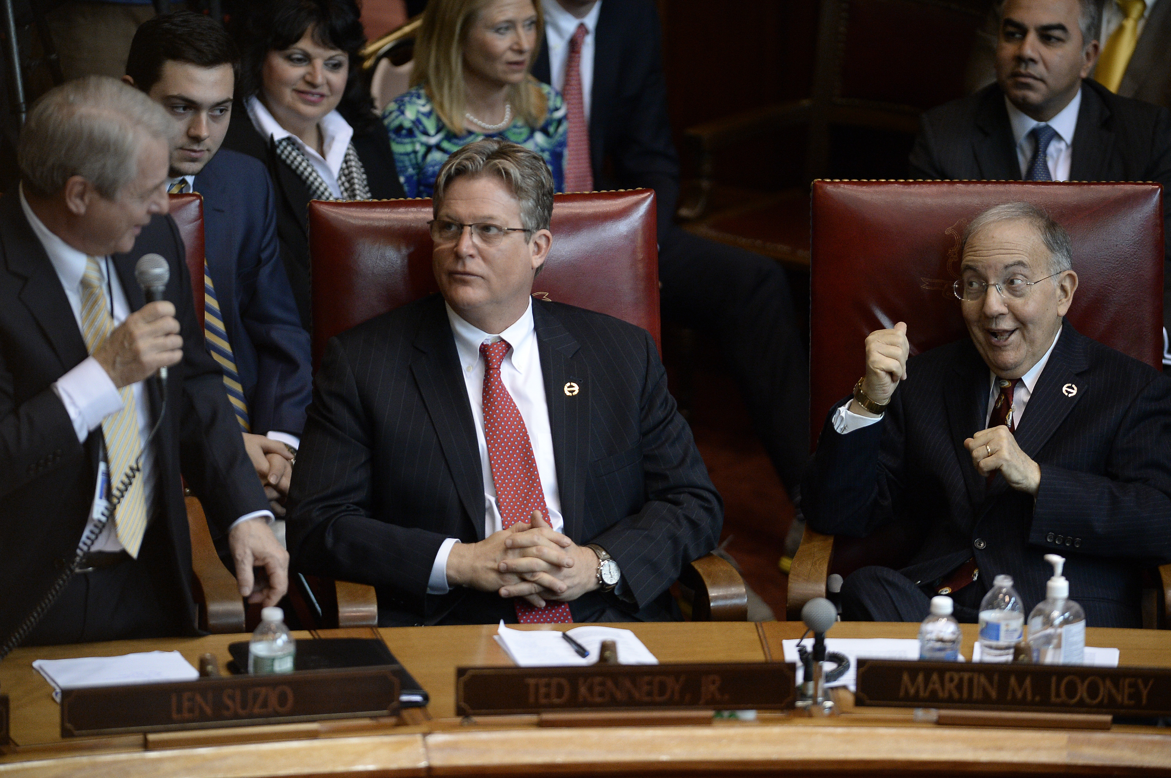Ted Kennedy Jr. (center) in January.