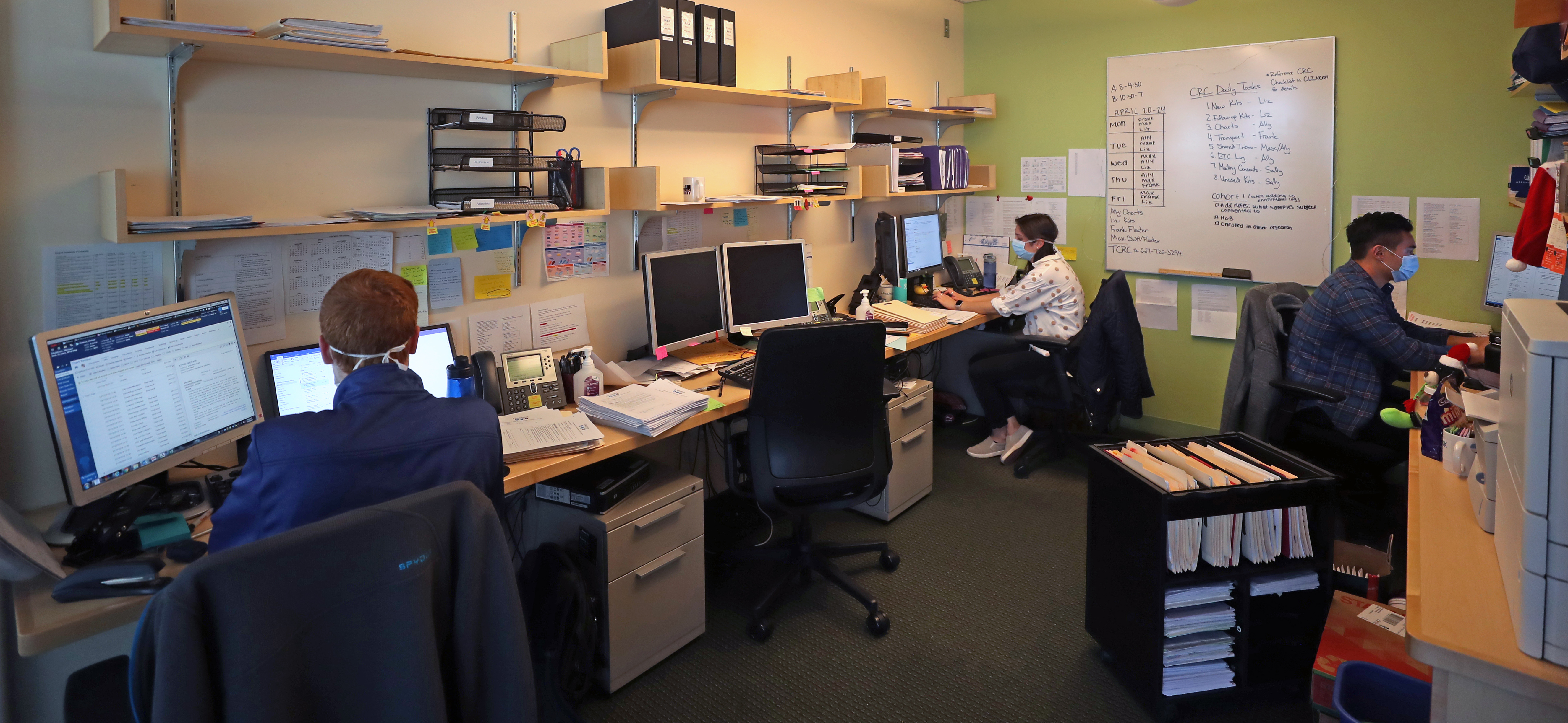 From left, clinical research coordinators Max Barbash, Ally Reissis, and Frank Ruzicka.