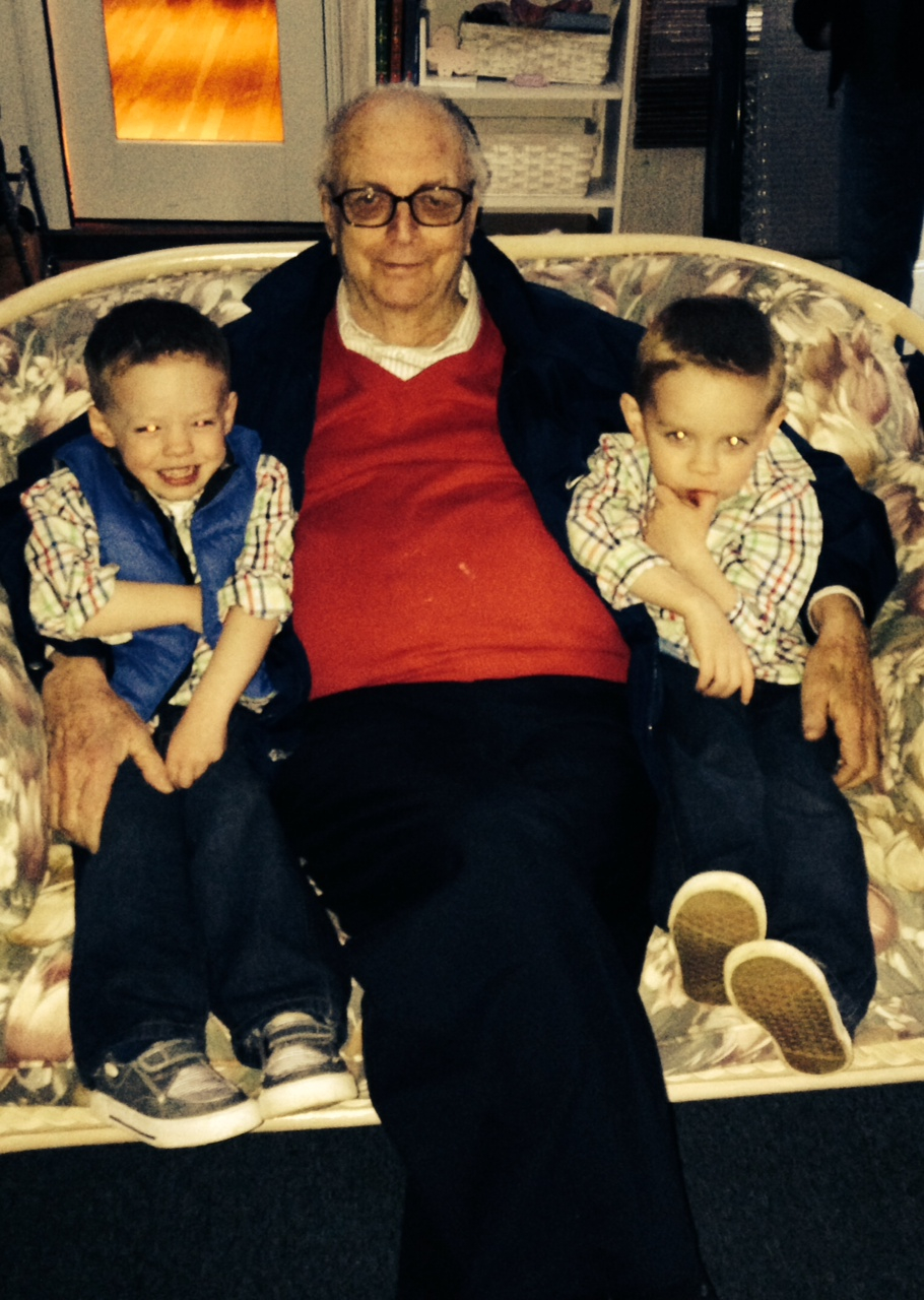 Richard McGrath, 82, with two of his grandsons.