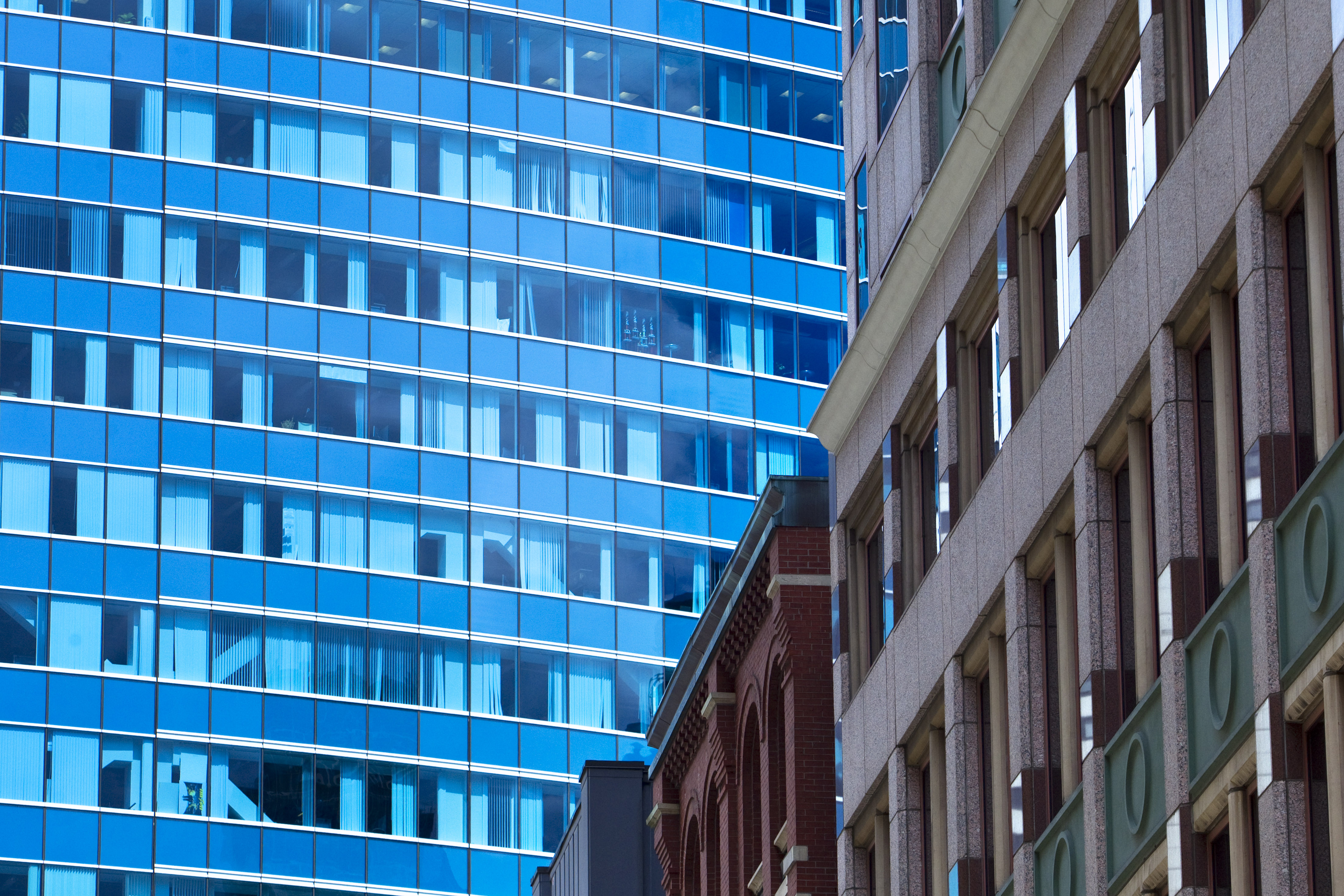 Old and new styles of architecture abide side-by-side.