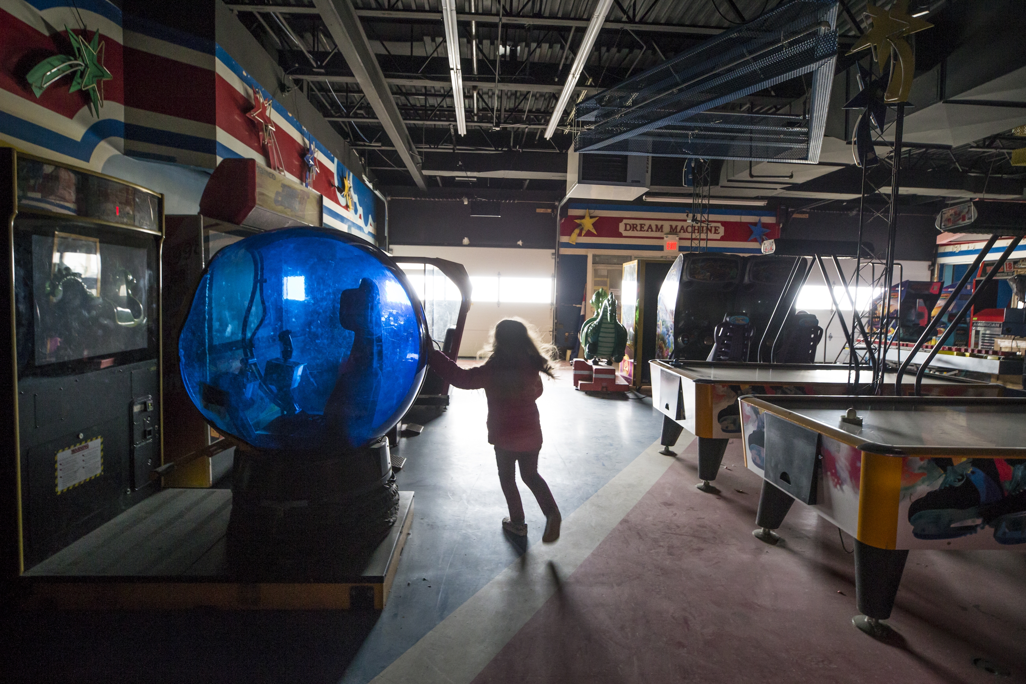 Inside the arcade building opposite Nantasket Beach.