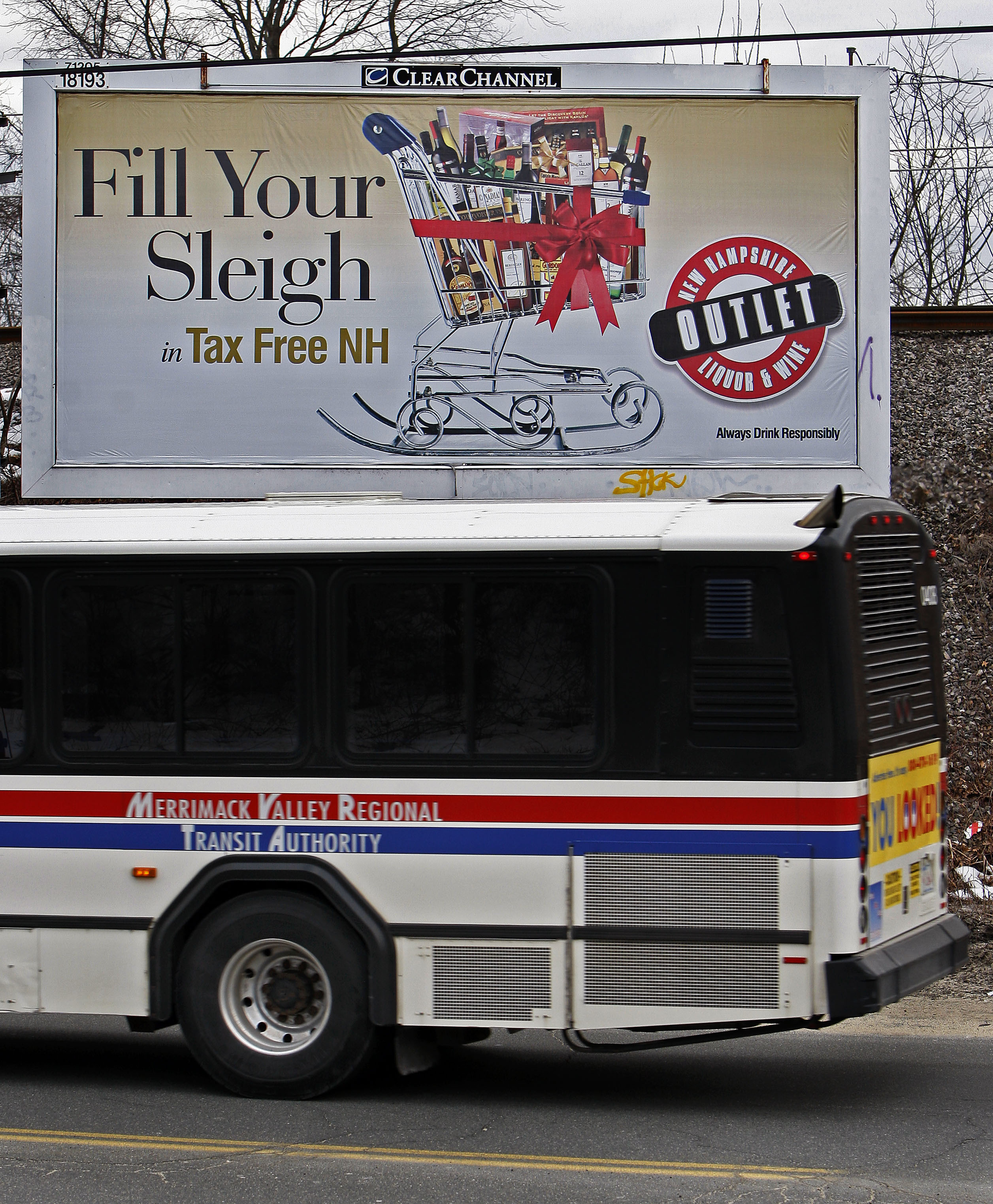 The Merrimack Valley Regional Transit Authority is considering cutting service that it had established just three years ago. Above: An MVRTA bus in Haverhill.